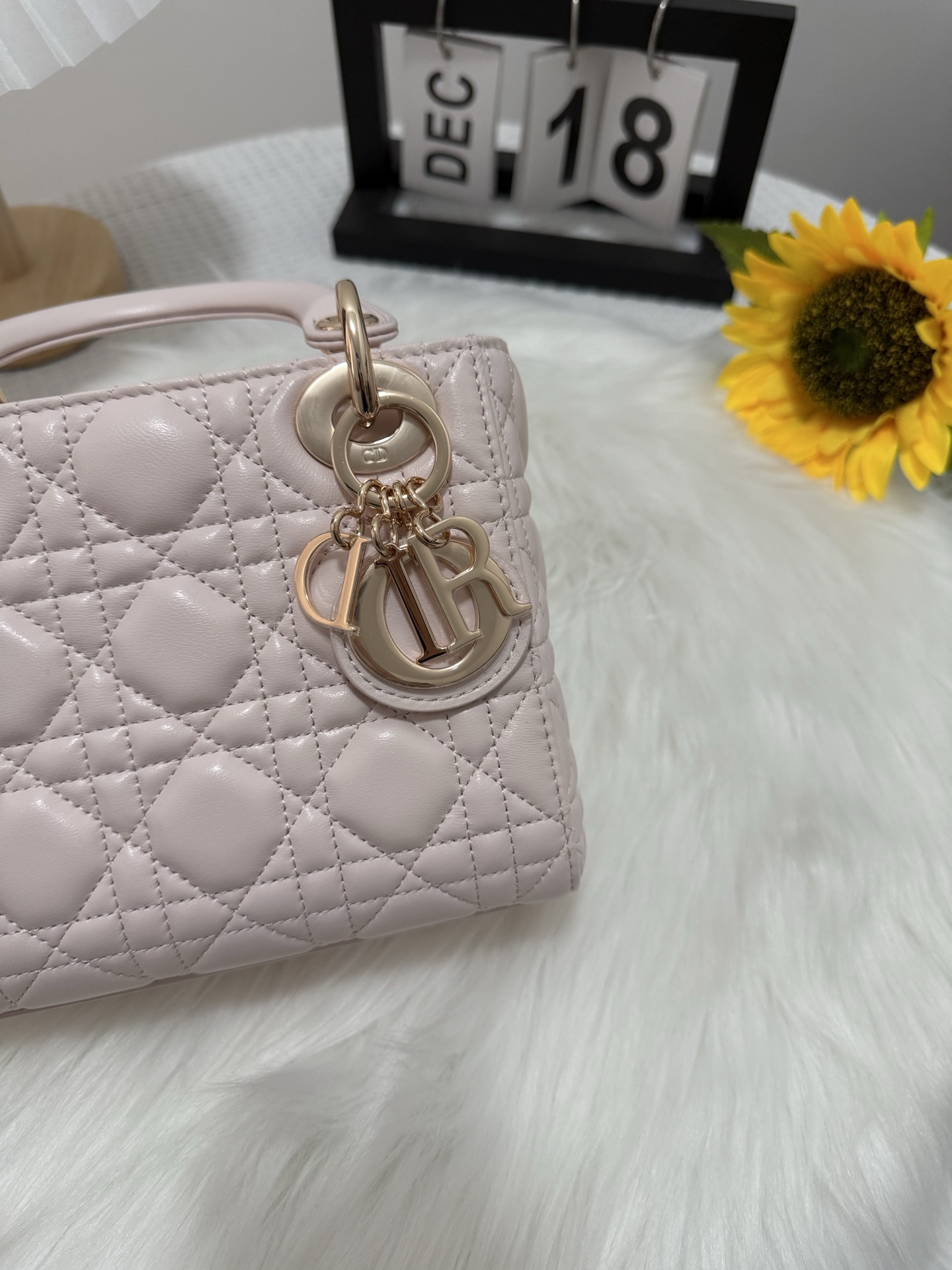Lady Dior Mini Bag Cherry Pink Lambskin with Cannage Stitching and Charms 7 i1747581880575 9876 0 6