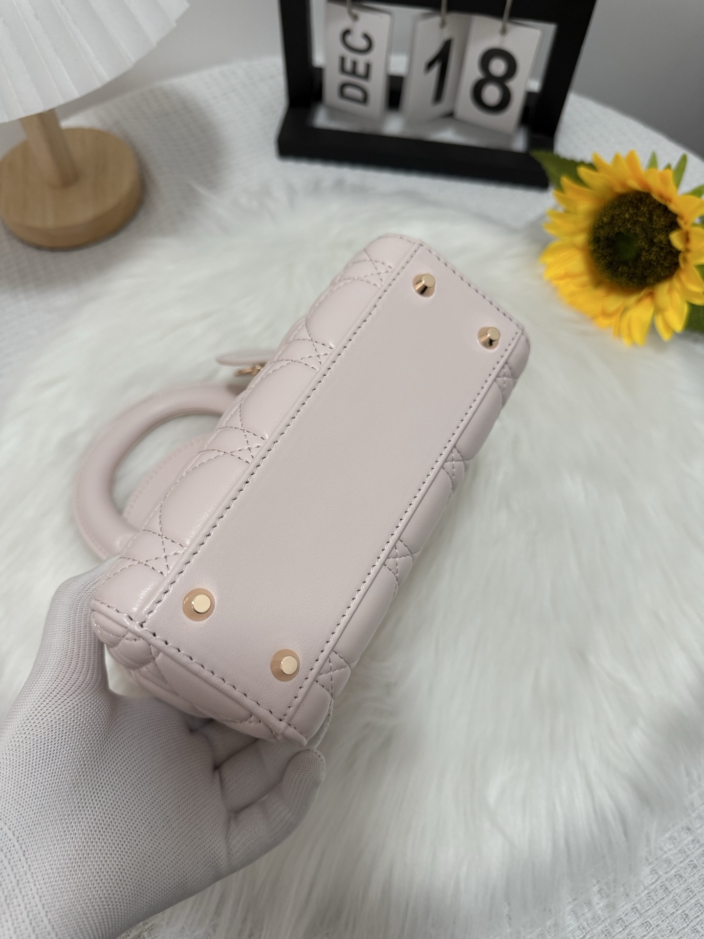 Lady Dior Mini Bag Cherry Pink Lambskin with Cannage Stitching and Charms 4 i1747581880585 6709 0 3