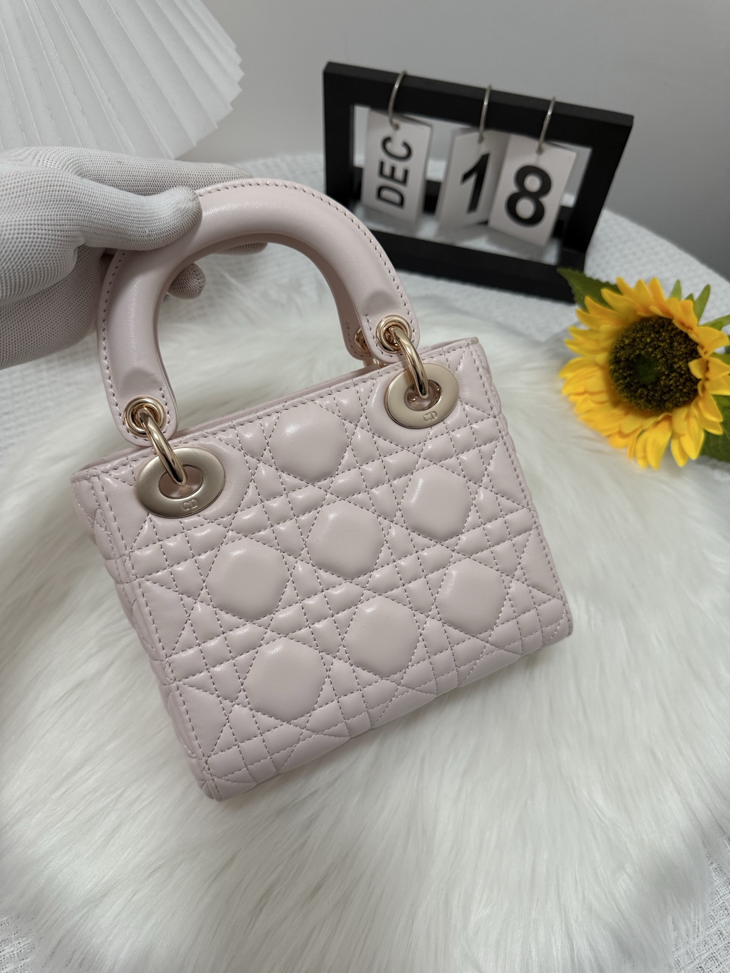 Lady Dior Mini Bag Cherry Pink Lambskin with Cannage Stitching and Charms 3 i1747581880640 4261 0 2