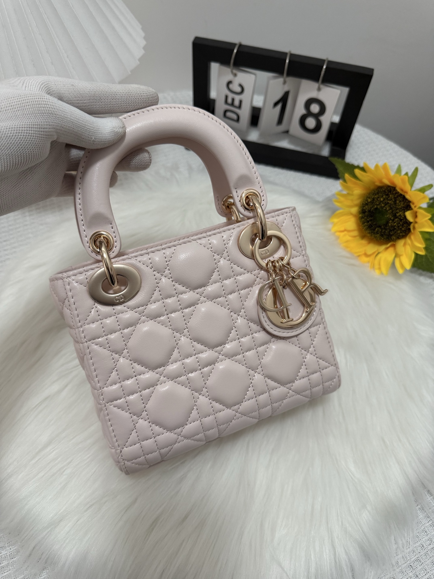 Lady Dior Mini Bag Cherry Pink Lambskin with Cannage Stitching and Charms 1 i1747581880676 9020 0 0