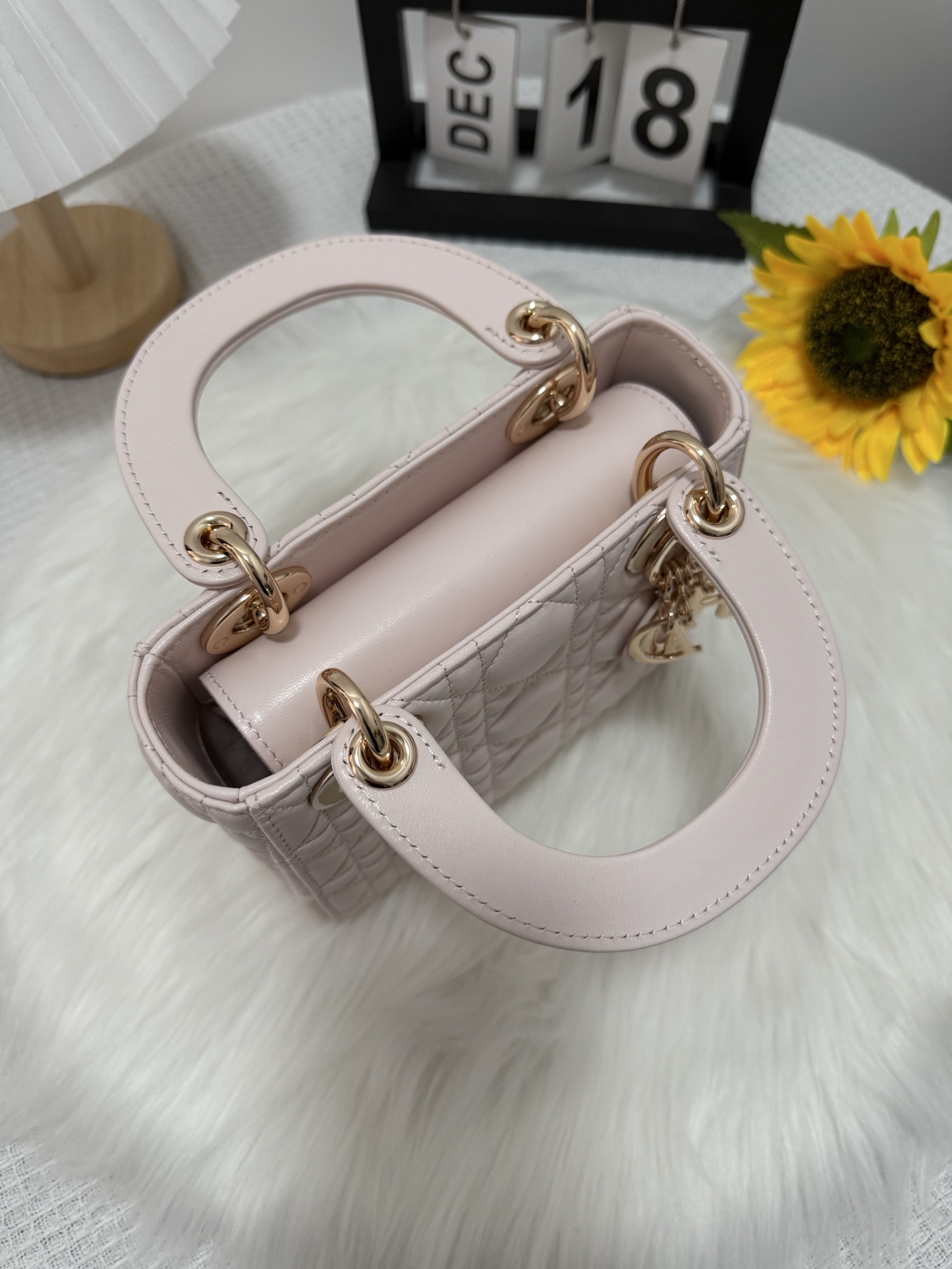 Lady Dior Mini Bag Cherry Pink Lambskin with Cannage Stitching and Charms 5 i1747581881720 1325 0 4