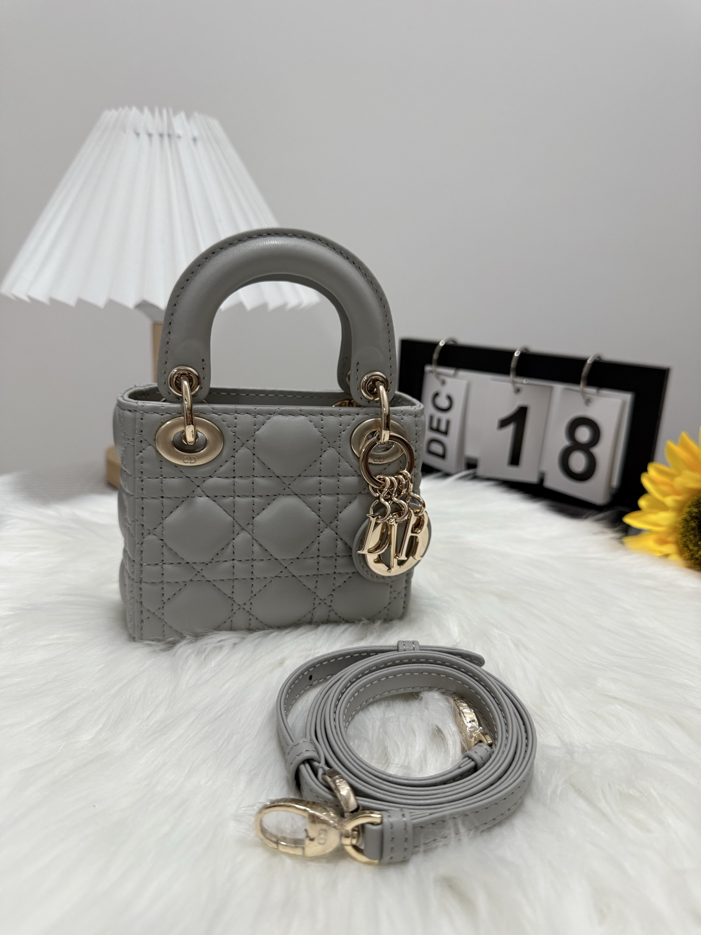 Lady Micro Bag, Gray Lambskin Mini Bag, Chic and Versatile 10 i1747582202848 111 0 8