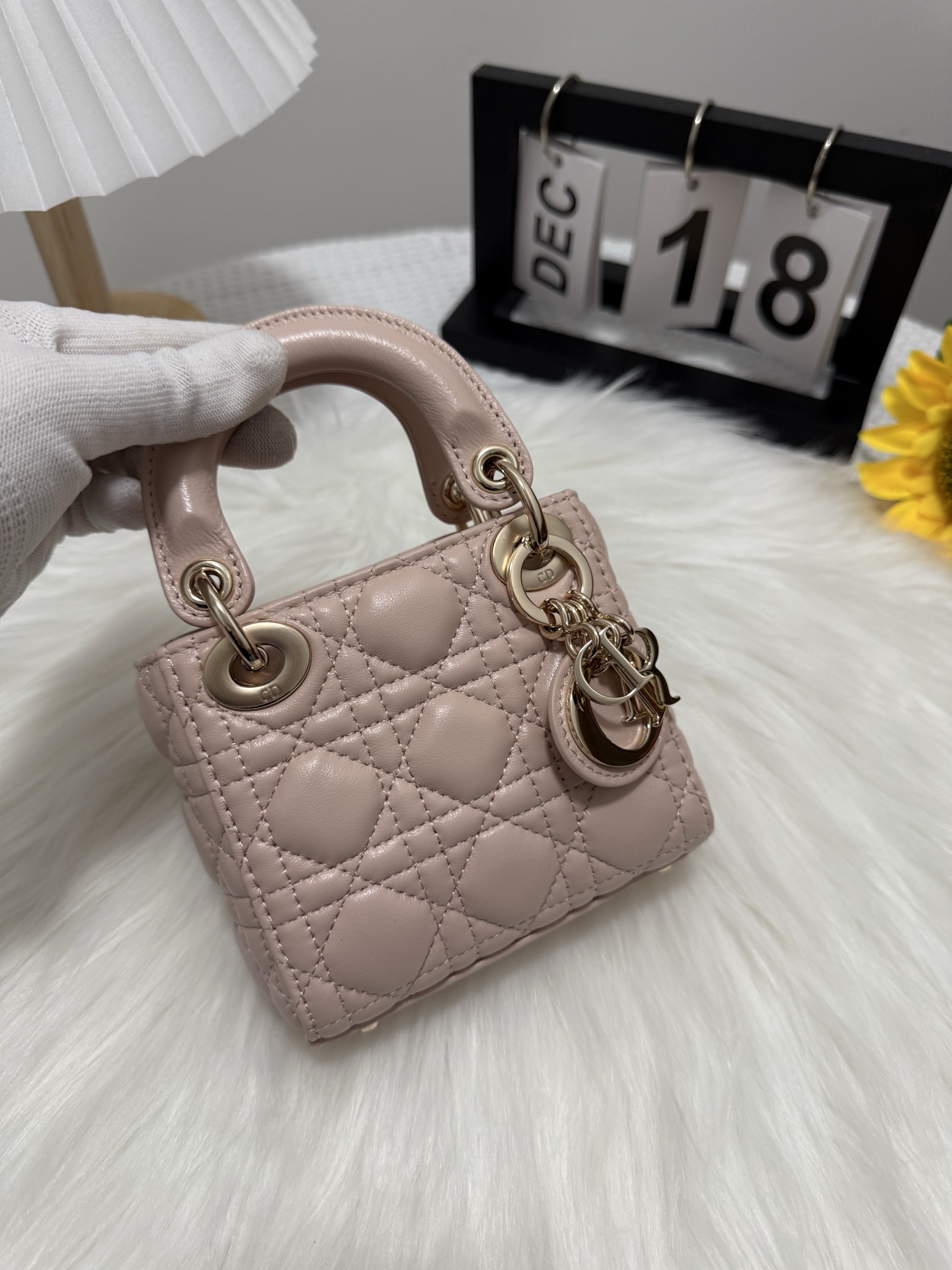Dior Lady Micro Bag Rose Pink Lambskin Iconic Letter Charms 12x10x5cm 2 i1747582243724 9596 0 0