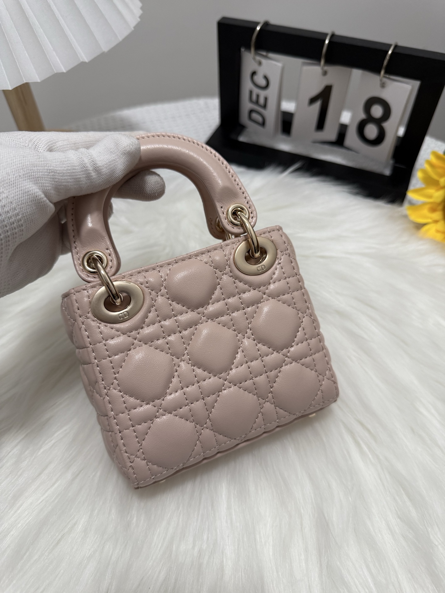 Dior Lady Micro Bag Rose Pink Lambskin Iconic Letter Charms 12x10x5cm 4 i1747582243803 7167 0 2