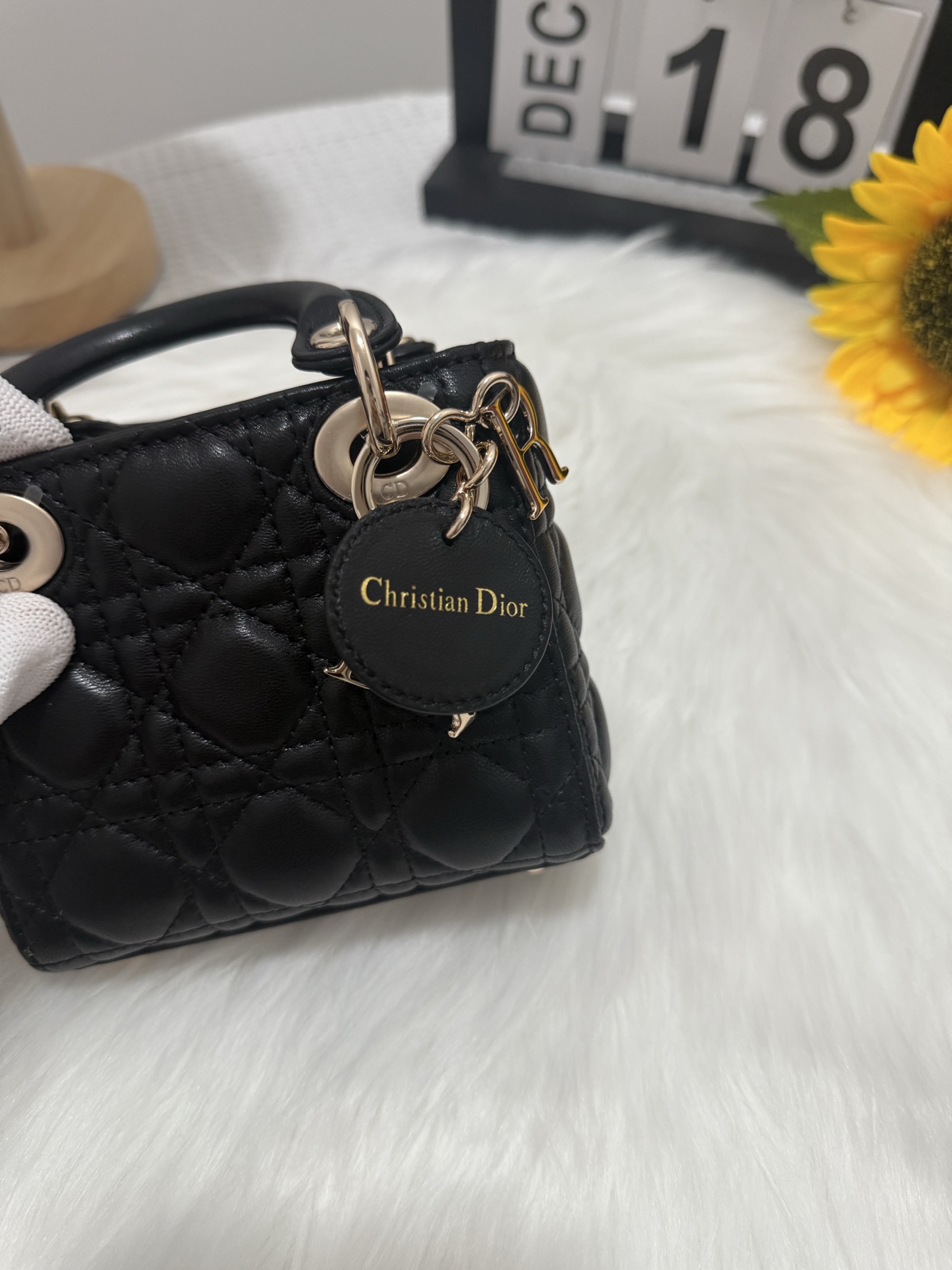 Lady Micro Bag, Black Lambskin Mini Bag, Cute & Stylish, 12x10x5cm 8 i1747582320941 755 0 7