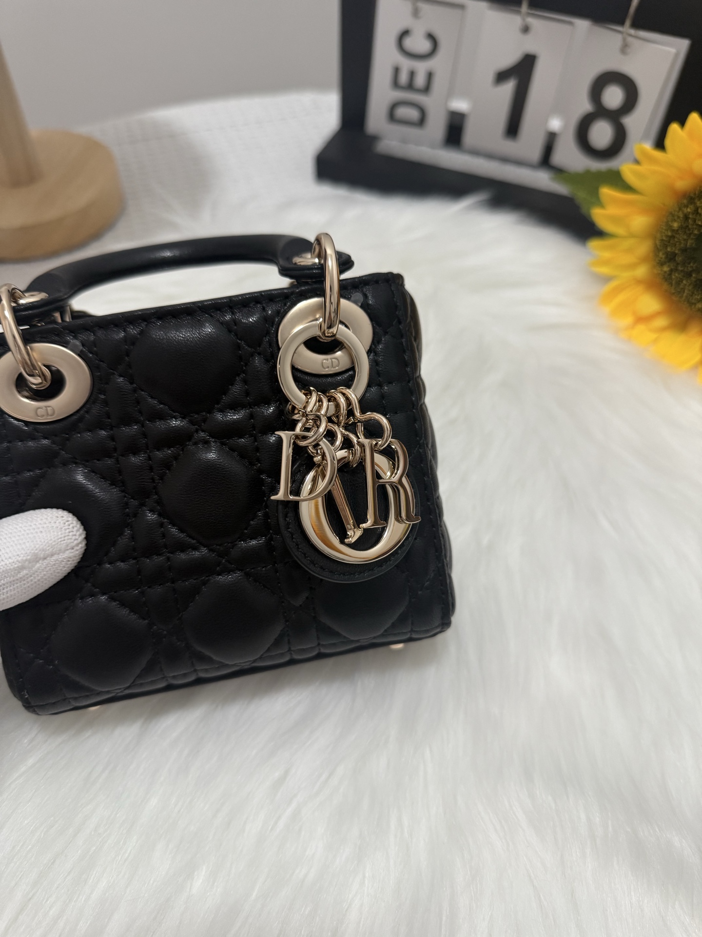 Lady Micro Bag, Black Lambskin Mini Bag, Cute & Stylish, 12x10x5cm 7 i1747582320977 7934 0 6