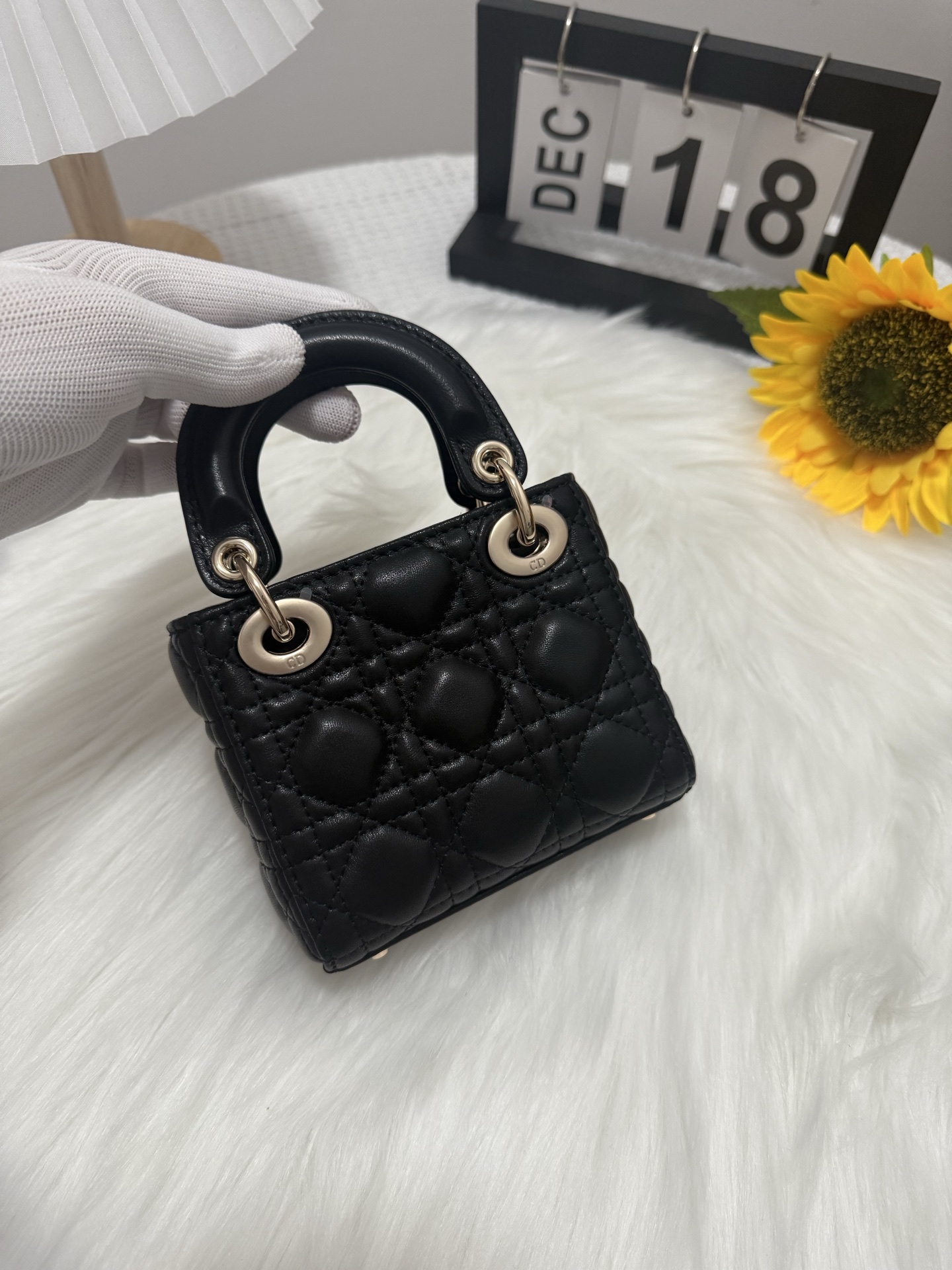Lady Micro Bag, Black Lambskin Mini Bag, Cute & Stylish, 12x10x5cm 3 i1747582322170 3946 0 2