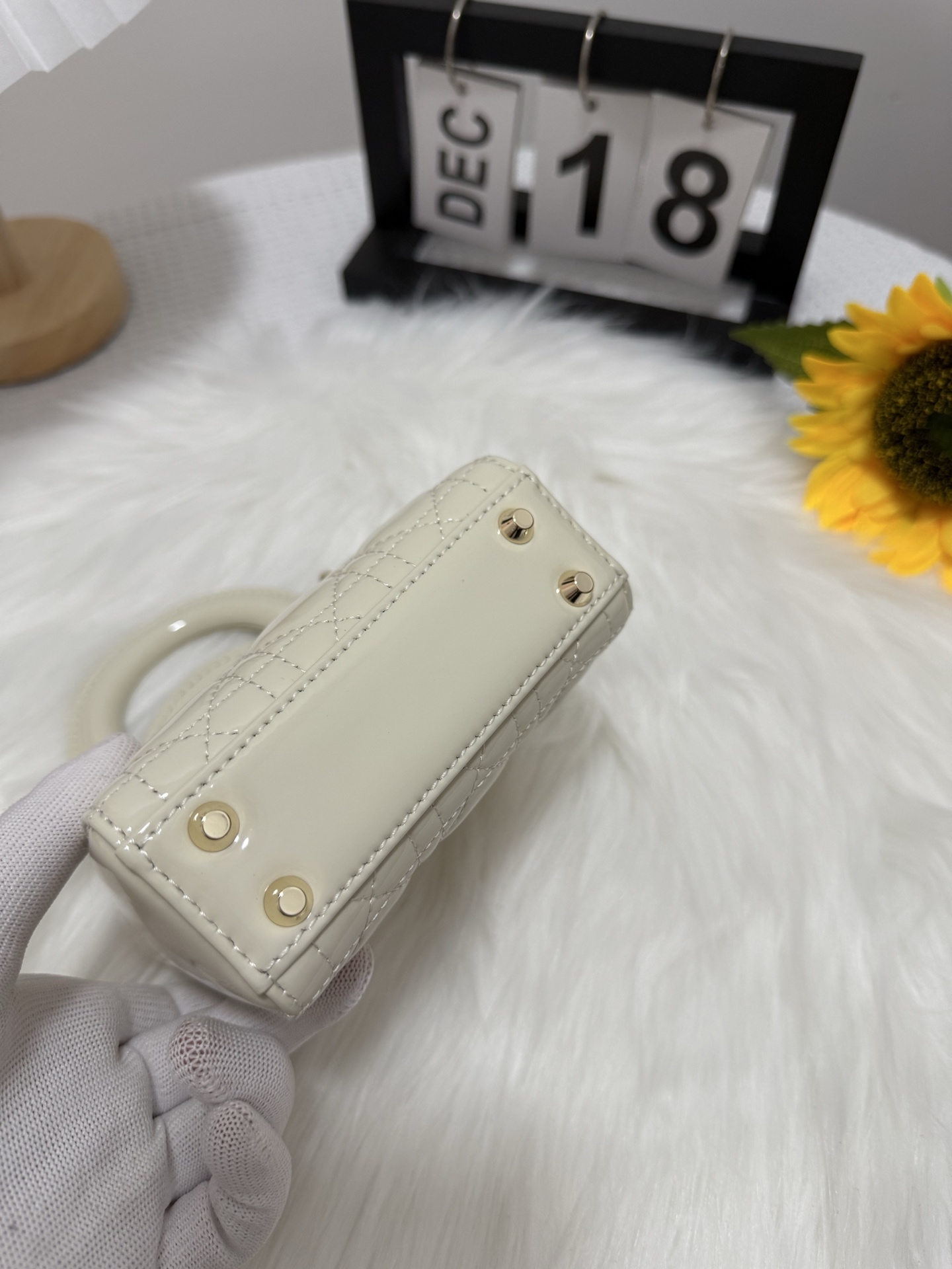 Lady Micro Bag,White Patent Leather,Iconic Letter Hardware,Compact Design 4 i1747582396386 3987 0 3