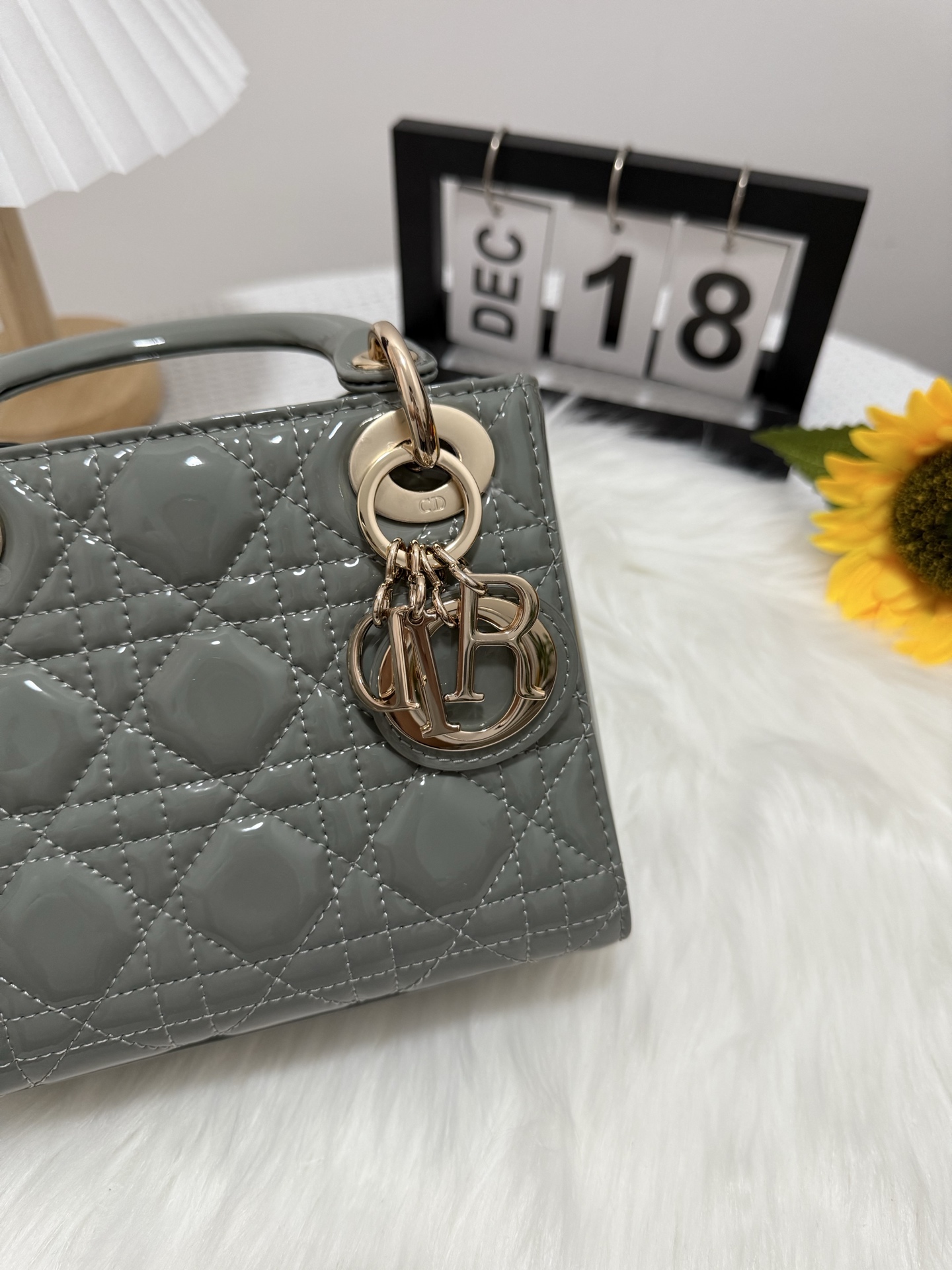 Dior Lady Dior Mini Bag - Rock Gray Patent Leather 7 i1747582589872 9797 0 6