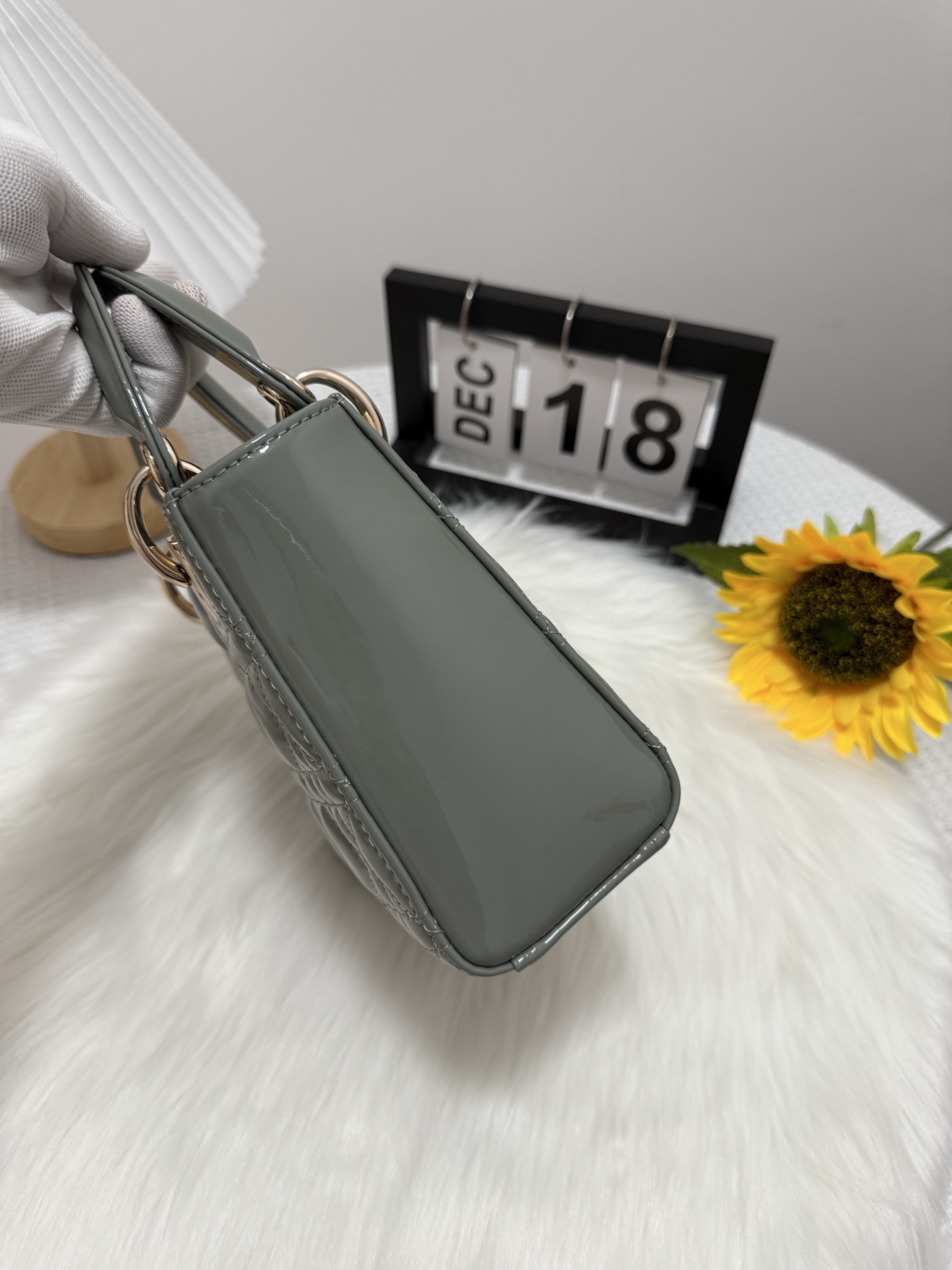 Dior Lady Dior Mini Bag - Rock Gray Patent Leather 2 i1747582589916 823 0 1