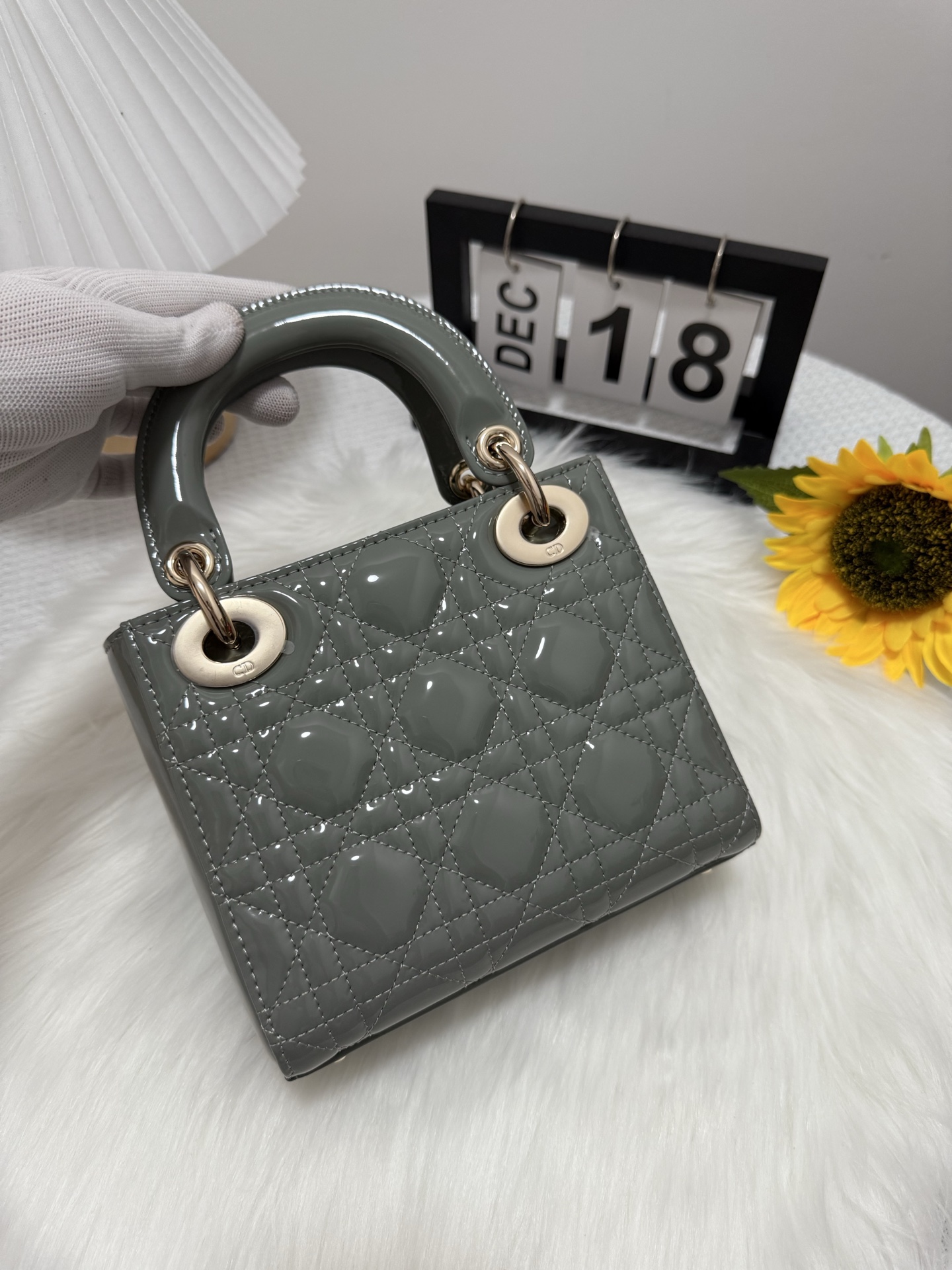 Dior Lady Dior Mini Bag - Rock Gray Patent Leather 3 i1747582590977 5445 0 2