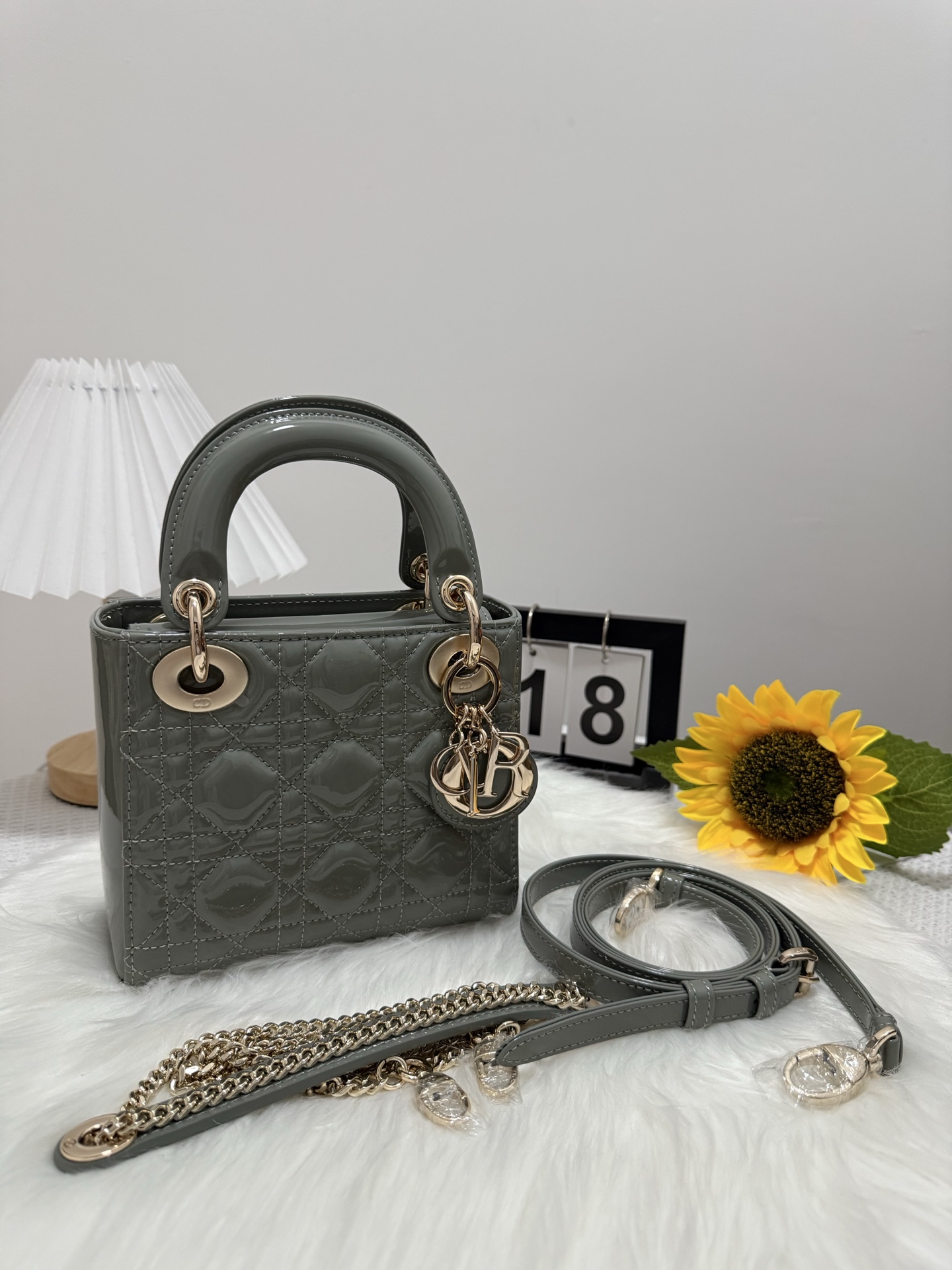 Dior Lady Dior Mini Bag - Rock Gray Patent Leather 9 i1747582591007 6964 0 8