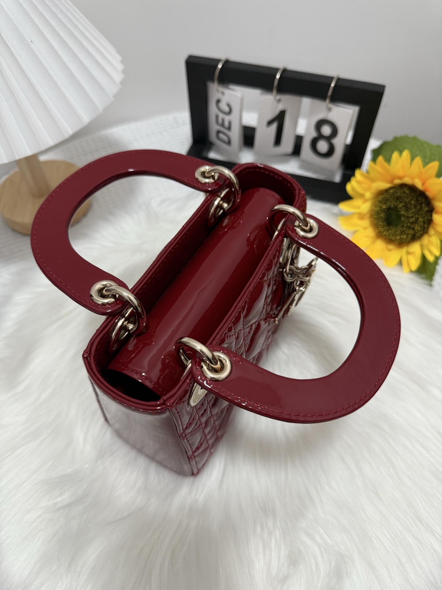 Dior Lady Dior Mini Bag Cherry Red Patent Leather with Charms 5 i1747582640789 732 0 3