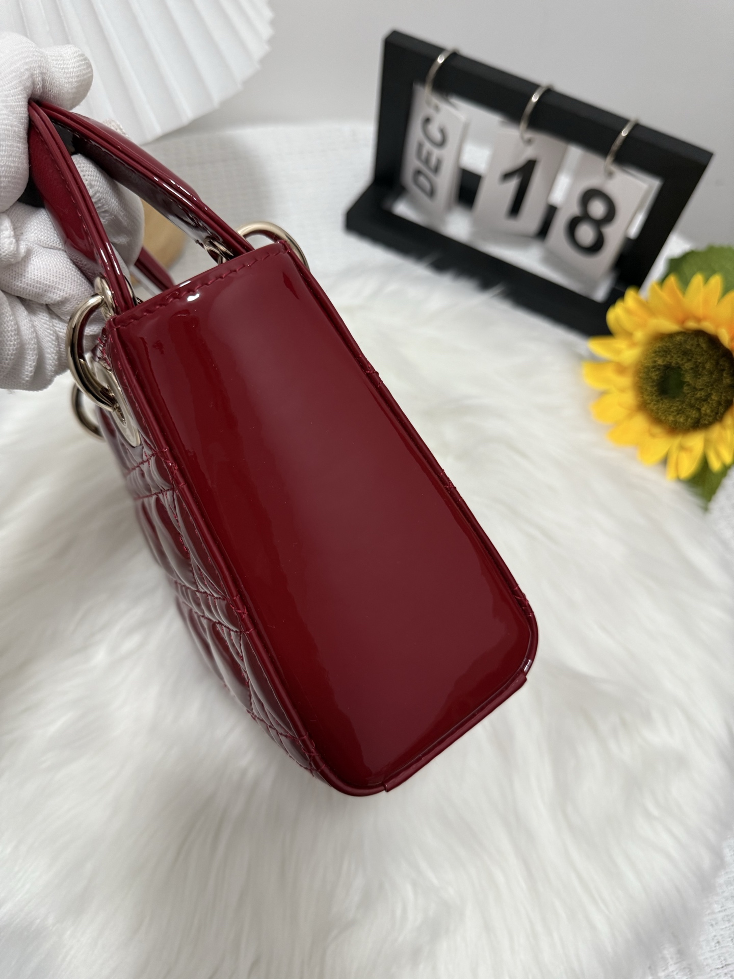 Dior Lady Dior Mini Bag Cherry Red Patent Leather with Charms 2 i1747582640813 132 0 7