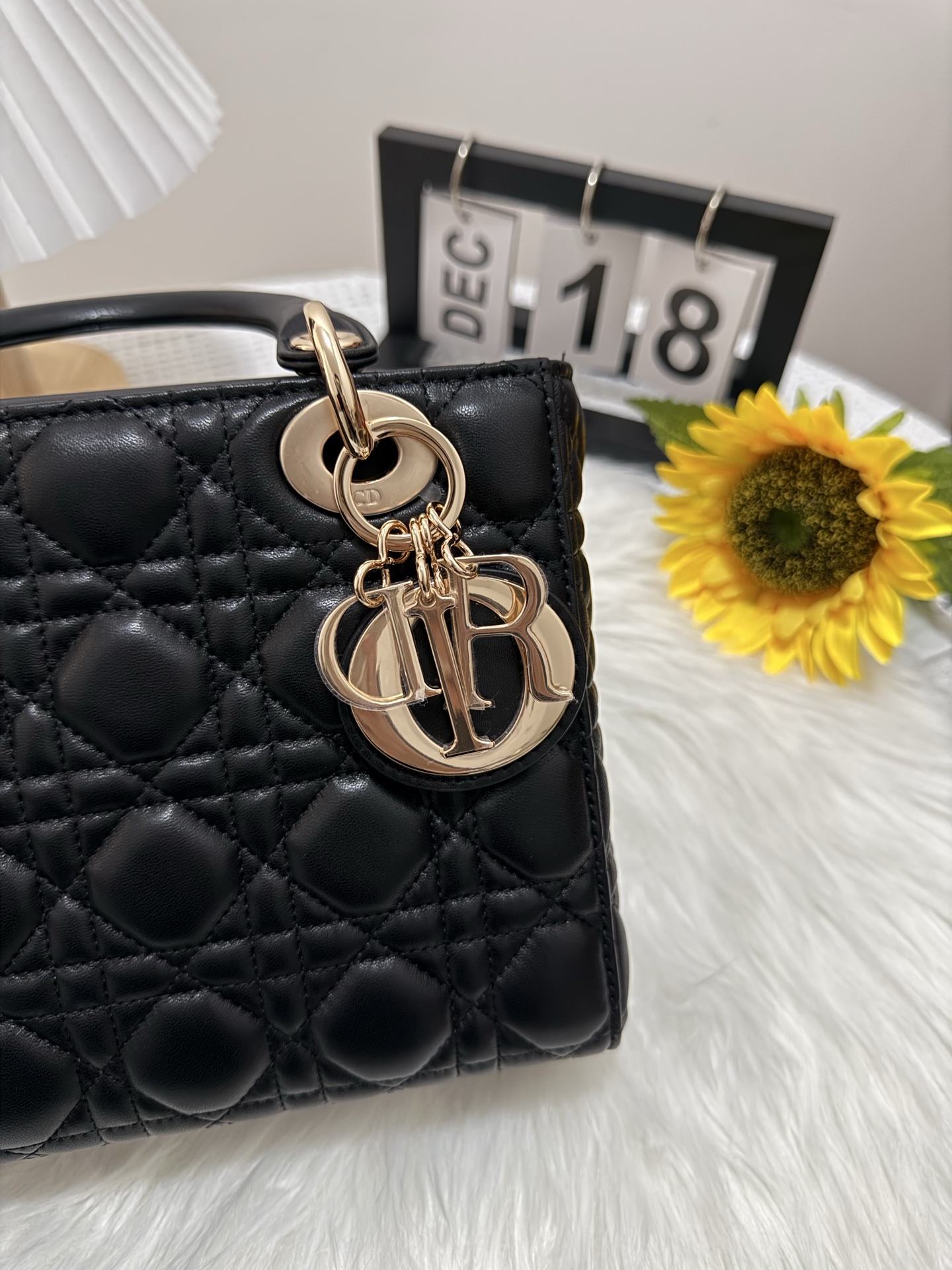 Elegant Lady Dior Mini Bag - Black Lambskin with Cannage Stitching 8 i1747583243869 109 0 6