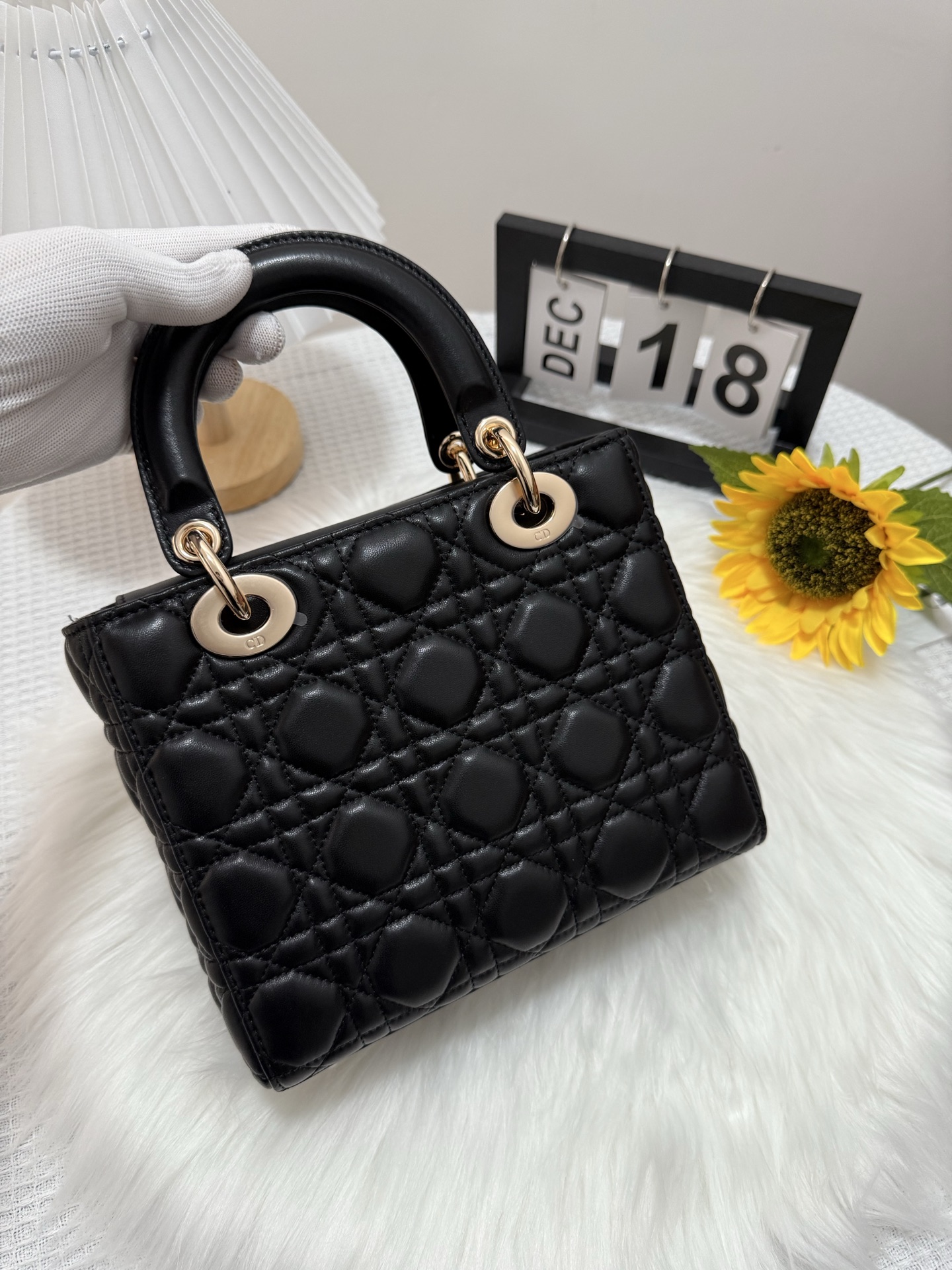 Elegant Lady Dior Mini Bag - Black Lambskin with Cannage Stitching 4 i1747583245143 7742 0 2