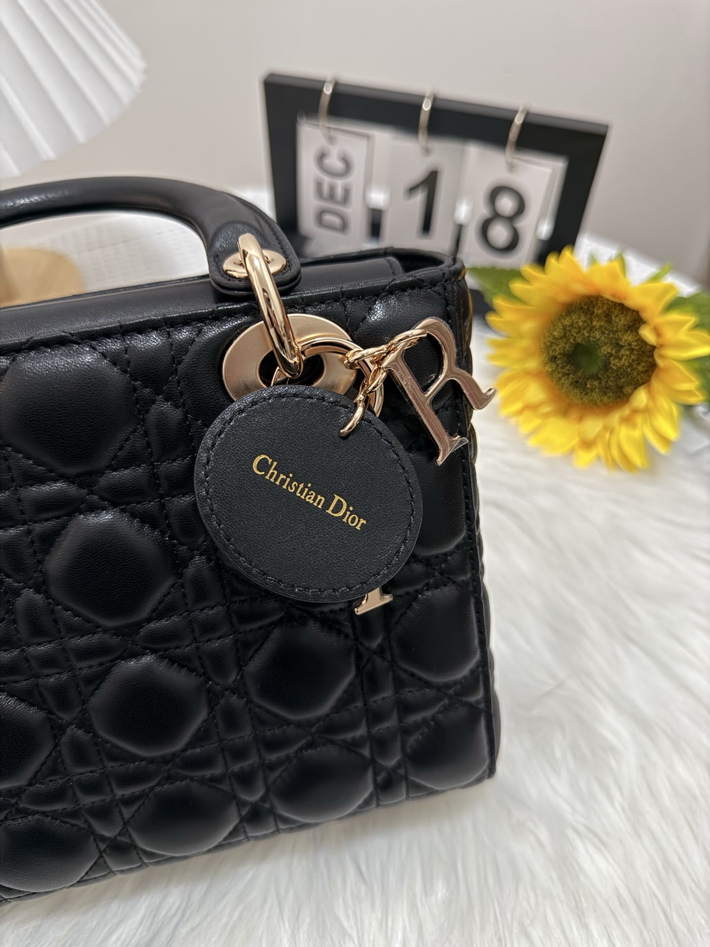 Elegant Lady Dior Mini Bag - Black Lambskin with Cannage Stitching 9 i1747583245167 2730 0 7