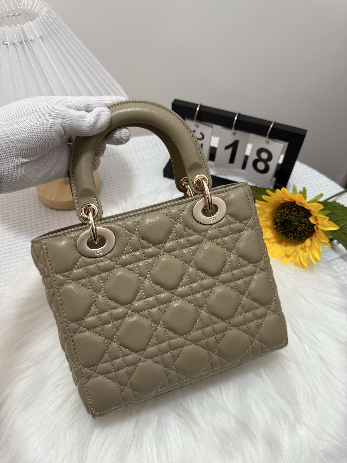 Lady Diorr Handbag, Nude-Tone Lambskin, Gold Hardware, Iconic Design 20 x 17 x 8 cm 4 i1747583612917 8466 0 2