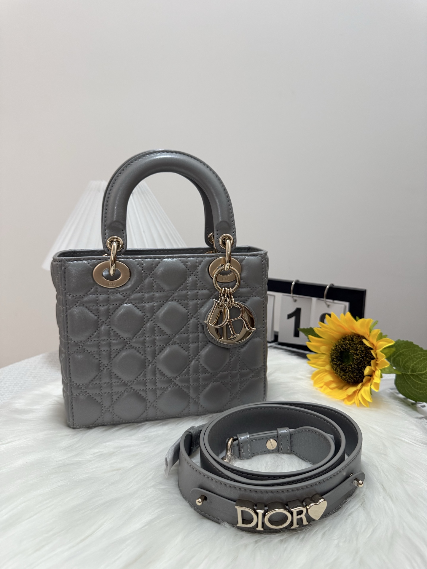 Lady Dior Pearl Grey Lambskin Bag with Cannage Stitching and D.I.O.R. Charm 10 i1747583664372 8839 0 8