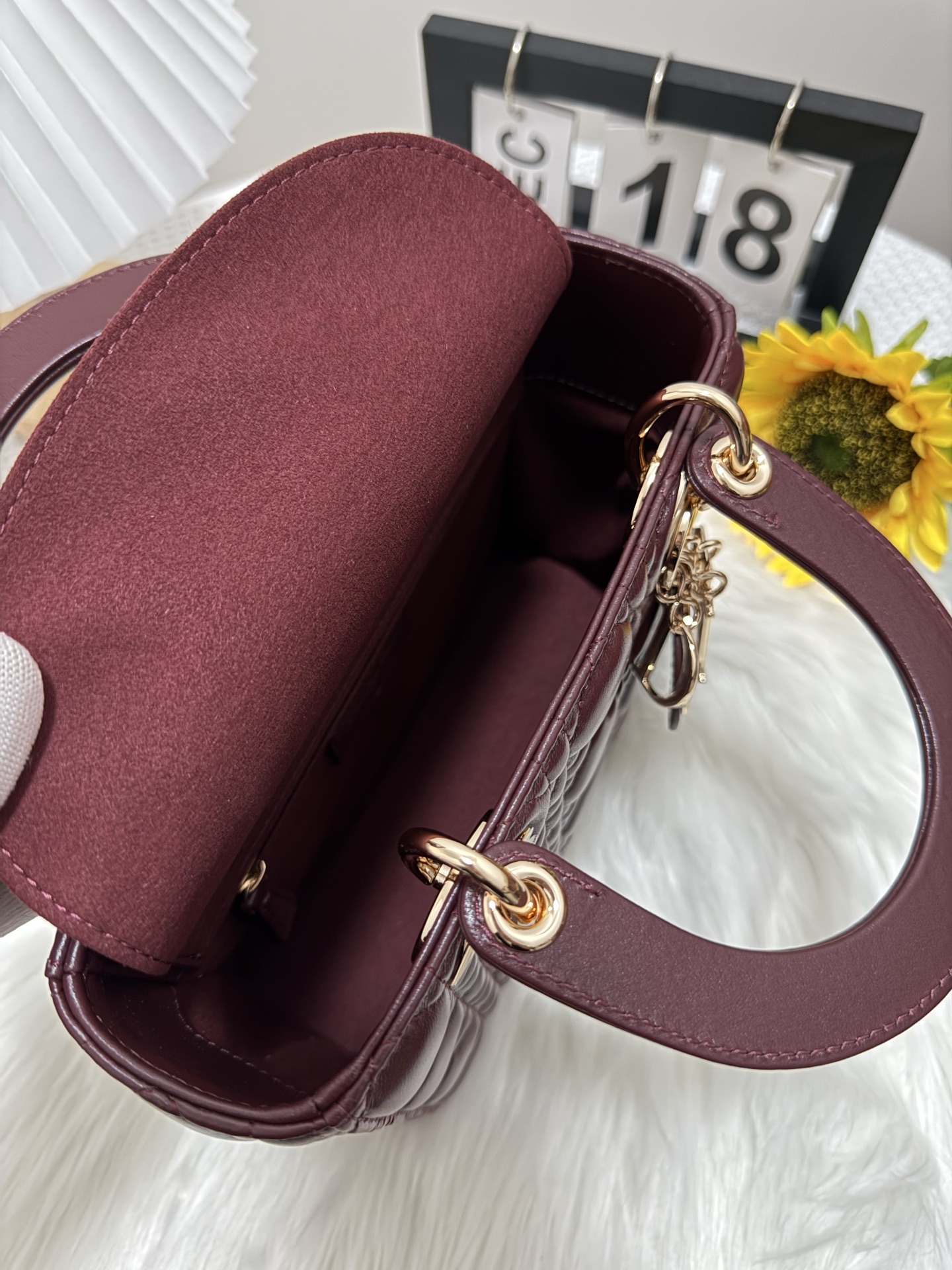 Elegant Lady Diorr Handbag in Wine Red Lambskin with Cannage Stitching 7 i1747583680942 1945 0 5