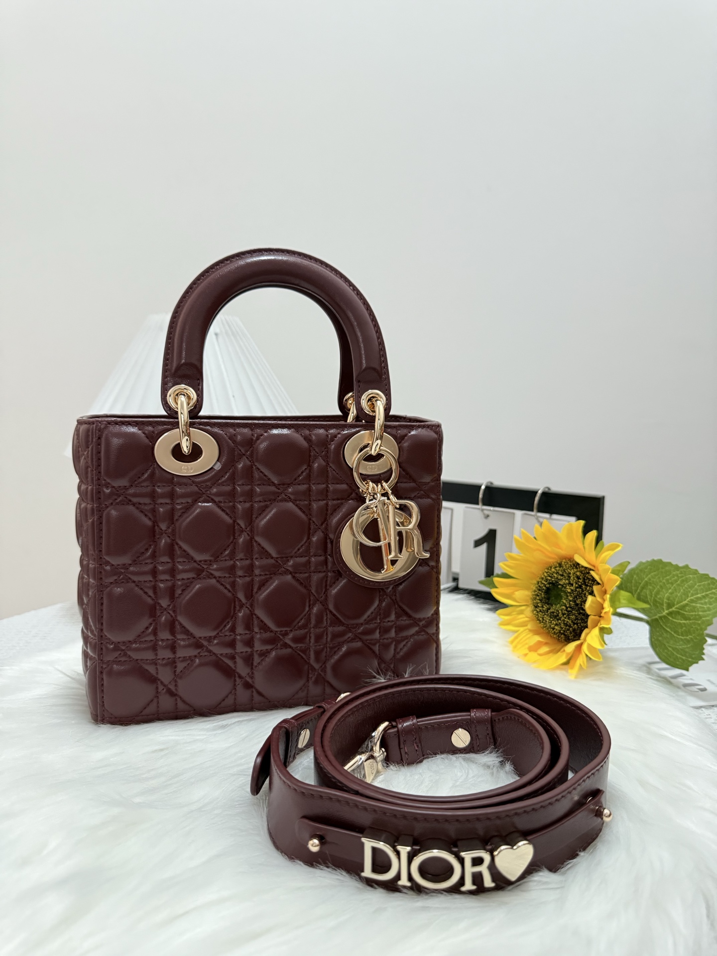Elegant Lady Diorr Handbag in Wine Red Lambskin with Cannage Stitching 10 i1747583681762 6622 0 8