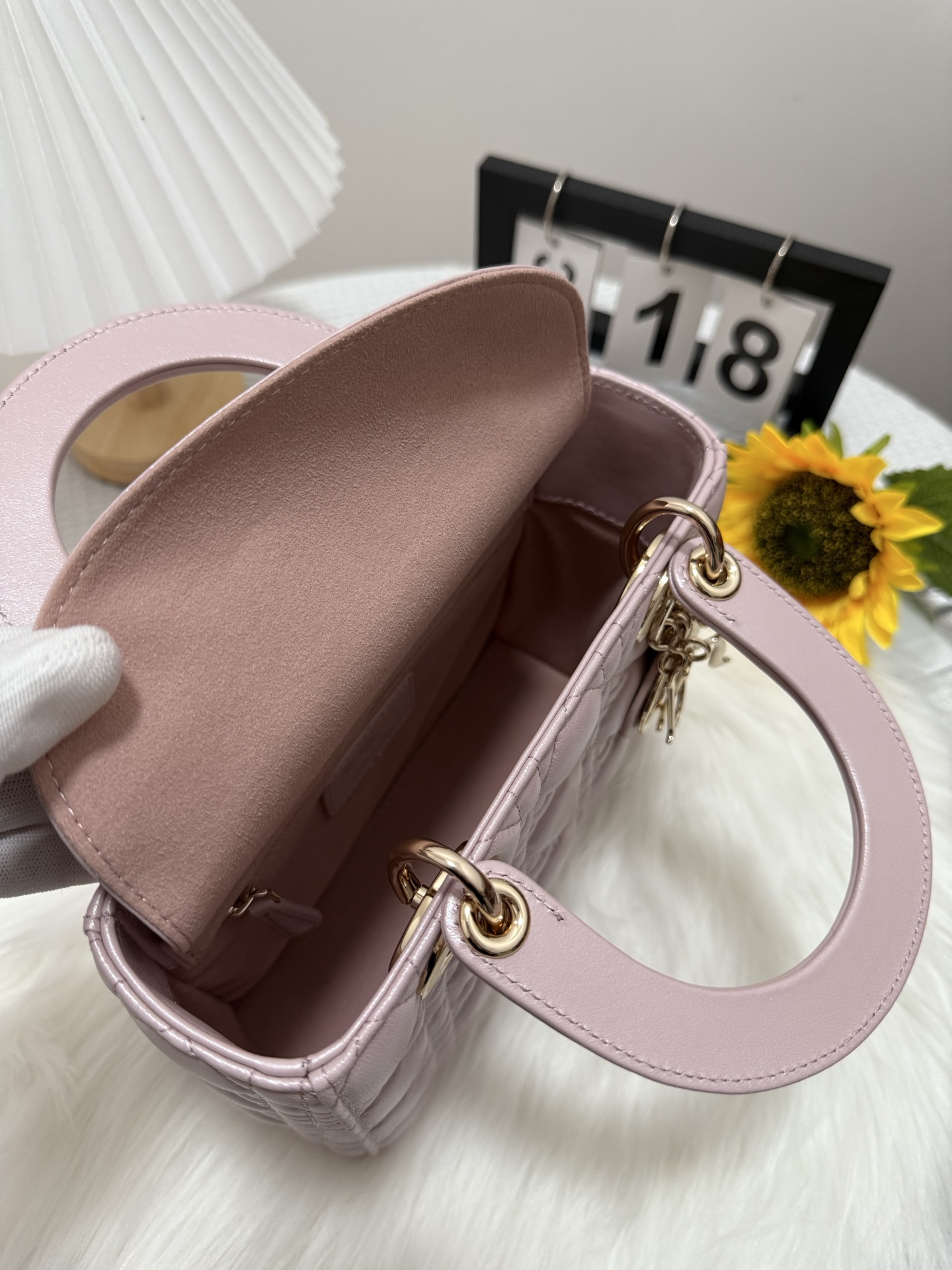 Lady Dior Mini Bag Quilted Lambskin Powder Pink with D.I.O.R. Charms 7 i1747583718547 6038 0 5
