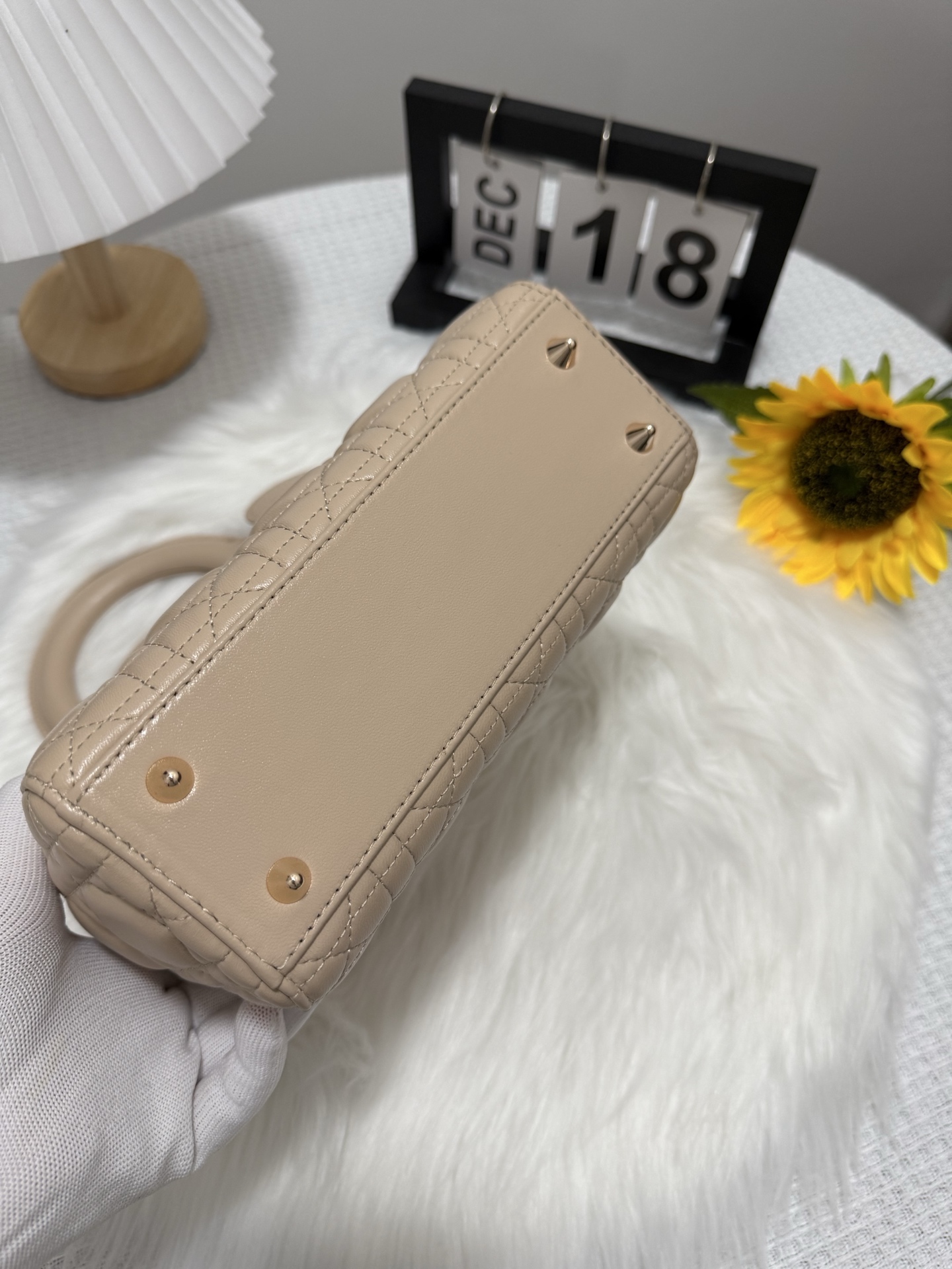 Elegant Lady Dior Bag: Apricot Quilted Leather, Iconic Charm 5 i1747583747393 5942 0 3