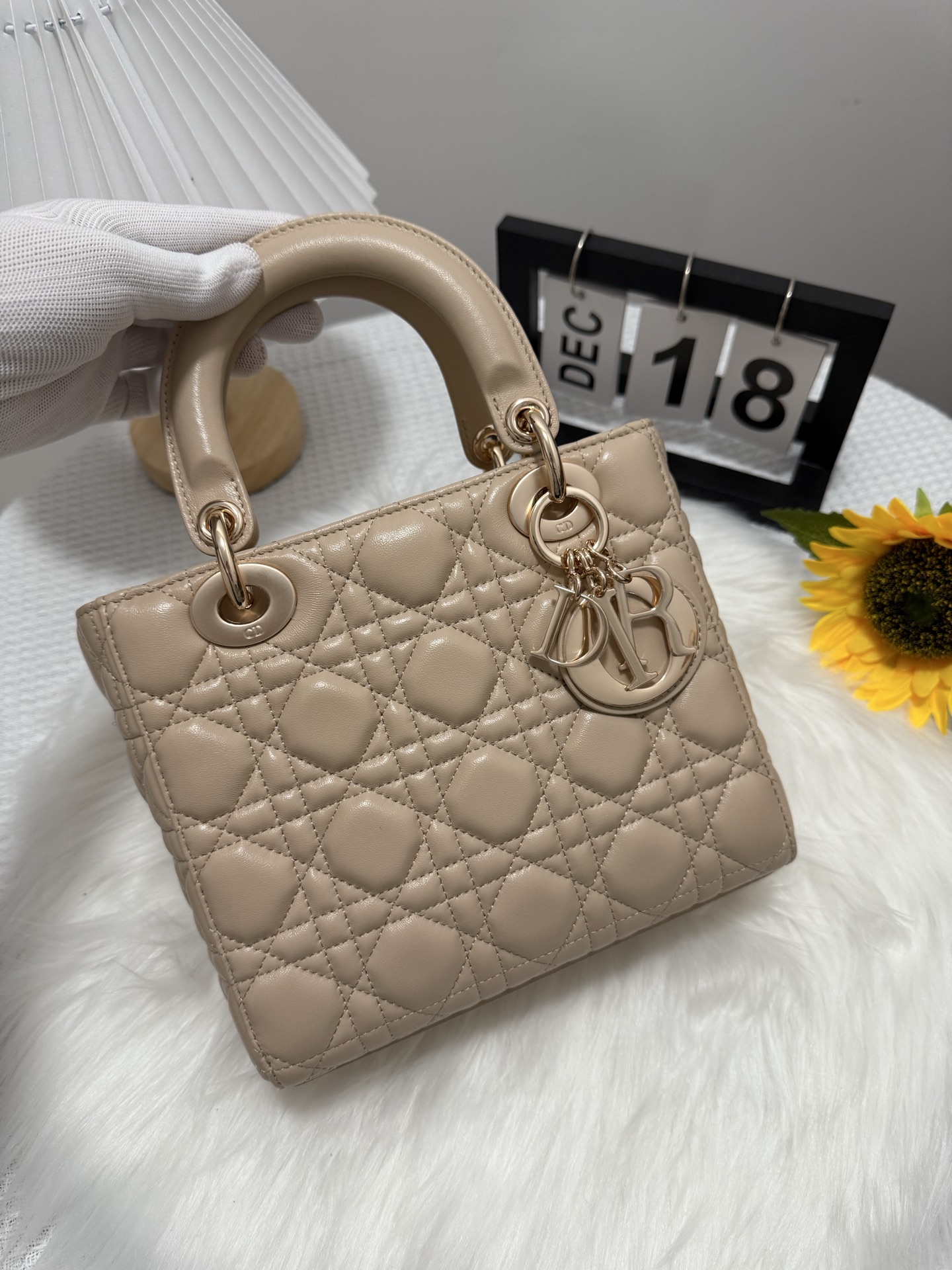 Elegant Lady Dior Bag: Apricot Quilted Leather, Iconic Charm 2 i1747583748520 8021 0 0