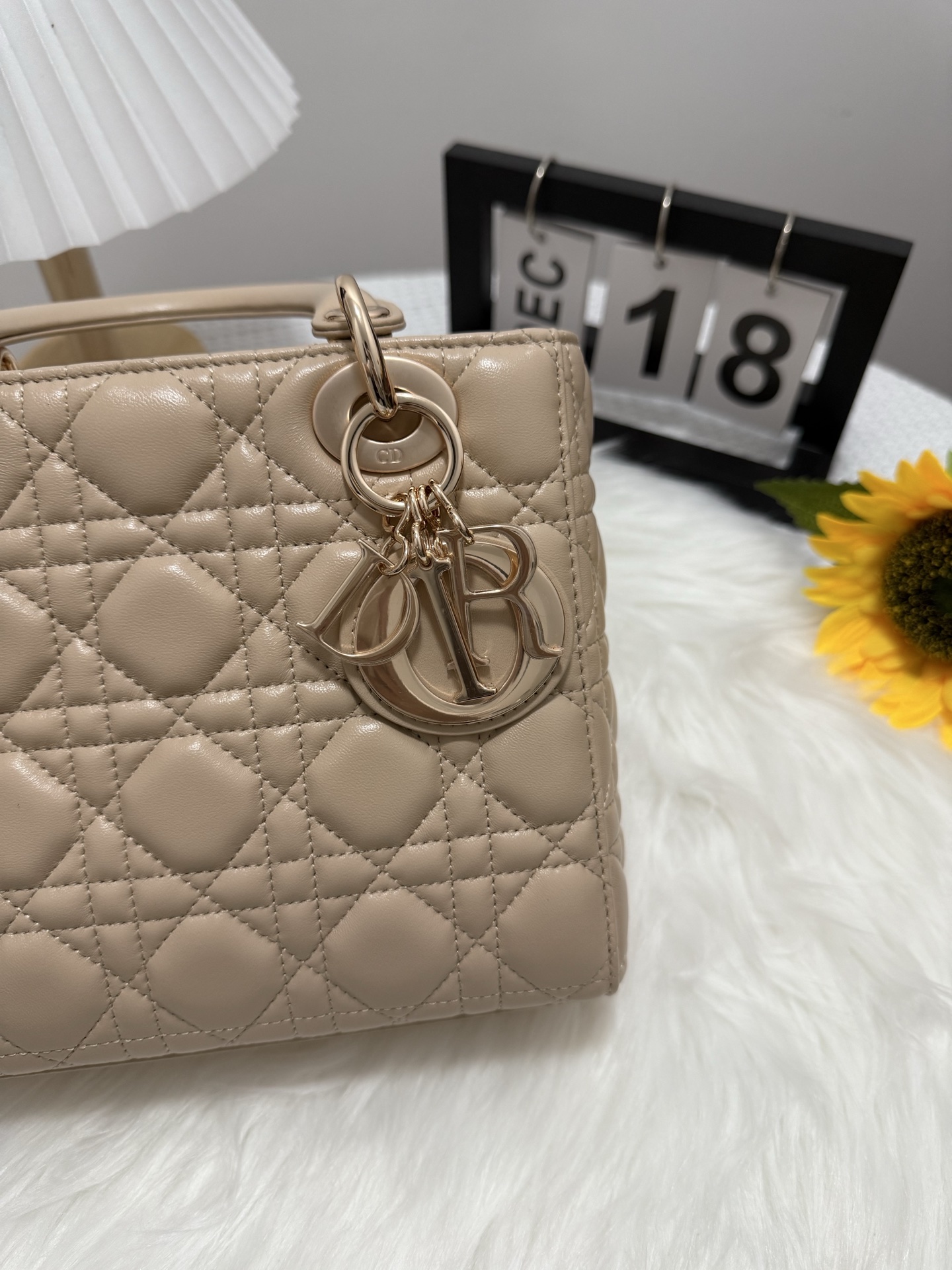 Elegant Lady Dior Bag: Apricot Quilted Leather, Iconic Charm 8 i1747583748526 5528 0 6