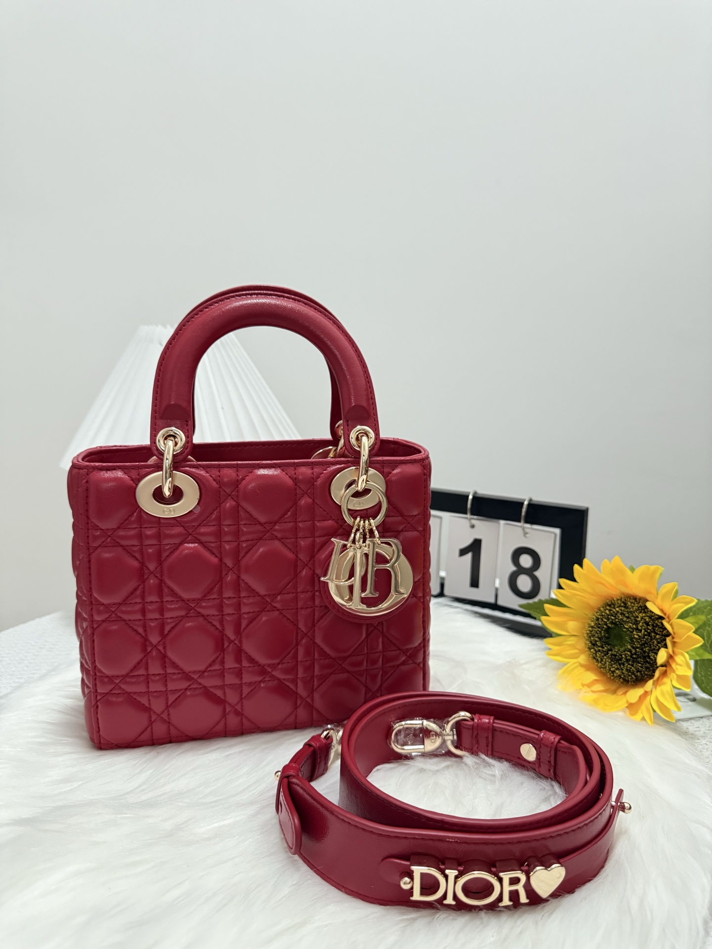 Lady Diorr Cherry Red Small Handbag Iconic Design with D.I.O.R. Charm 10 i1747583763428 8448 0 8