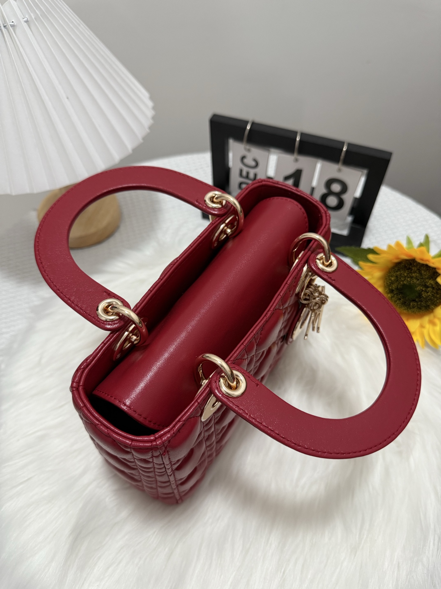 Lady Diorr Cherry Red Small Handbag Iconic Design with D.I.O.R. Charm 6 i1747583763501 667 0 4