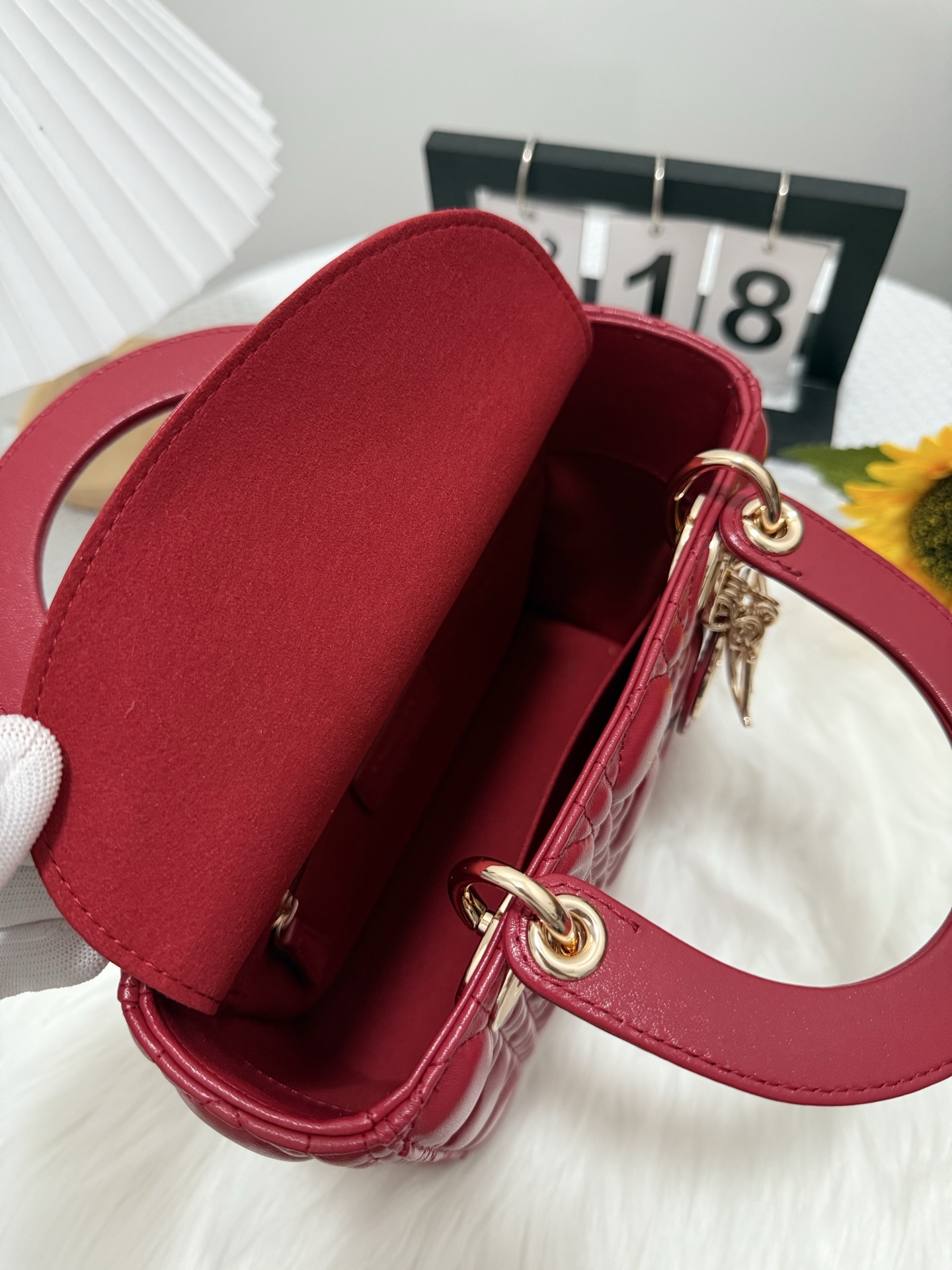 Lady Diorr Cherry Red Small Handbag Iconic Design with D.I.O.R. Charm 7 i1747583764411 8947 0 5