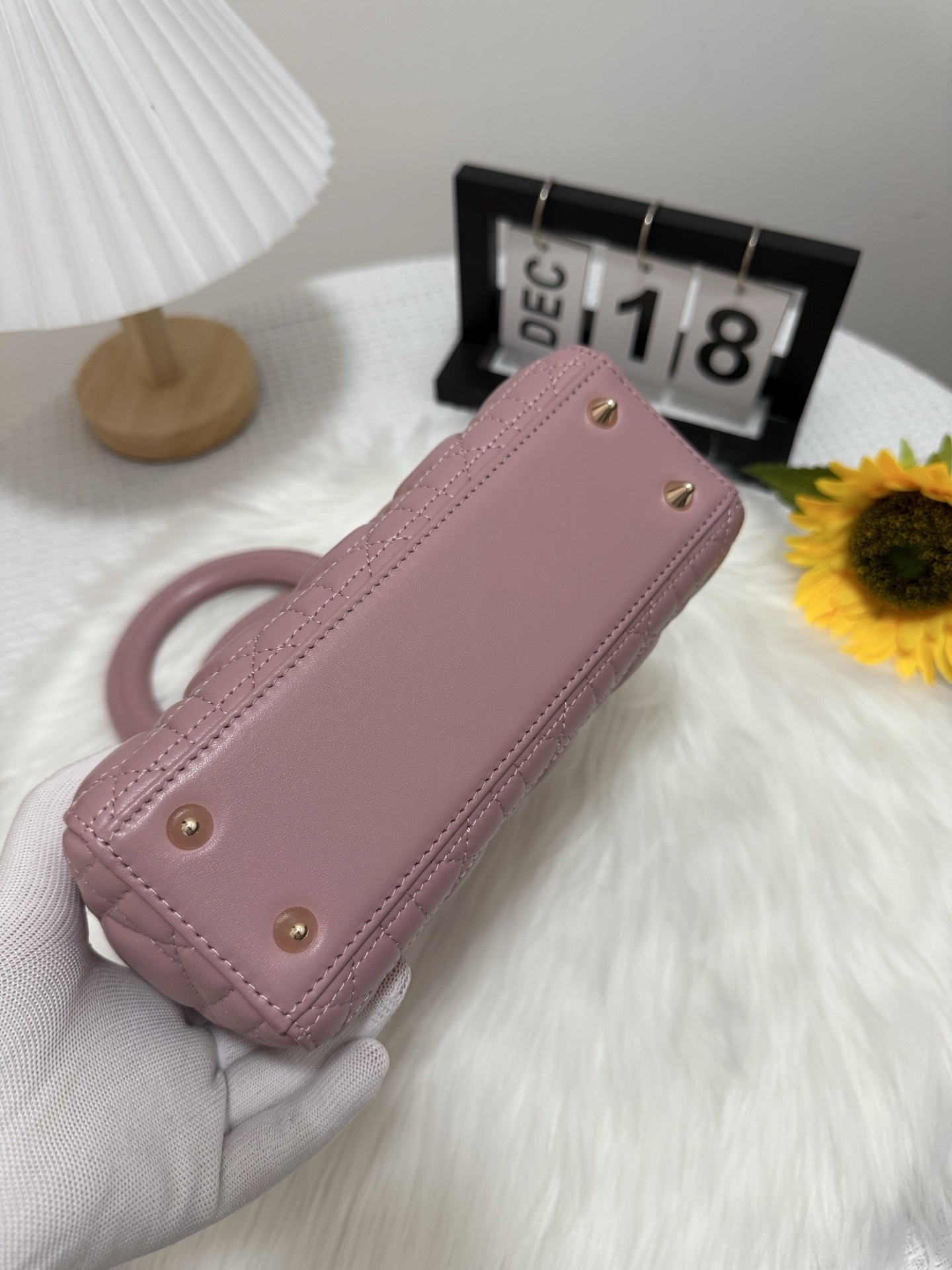 Lady Dior Bag, Four-compartment, Retro Pink Lambskin with D.I.O.R. Charm 5 i1747583901222 6981 0 3