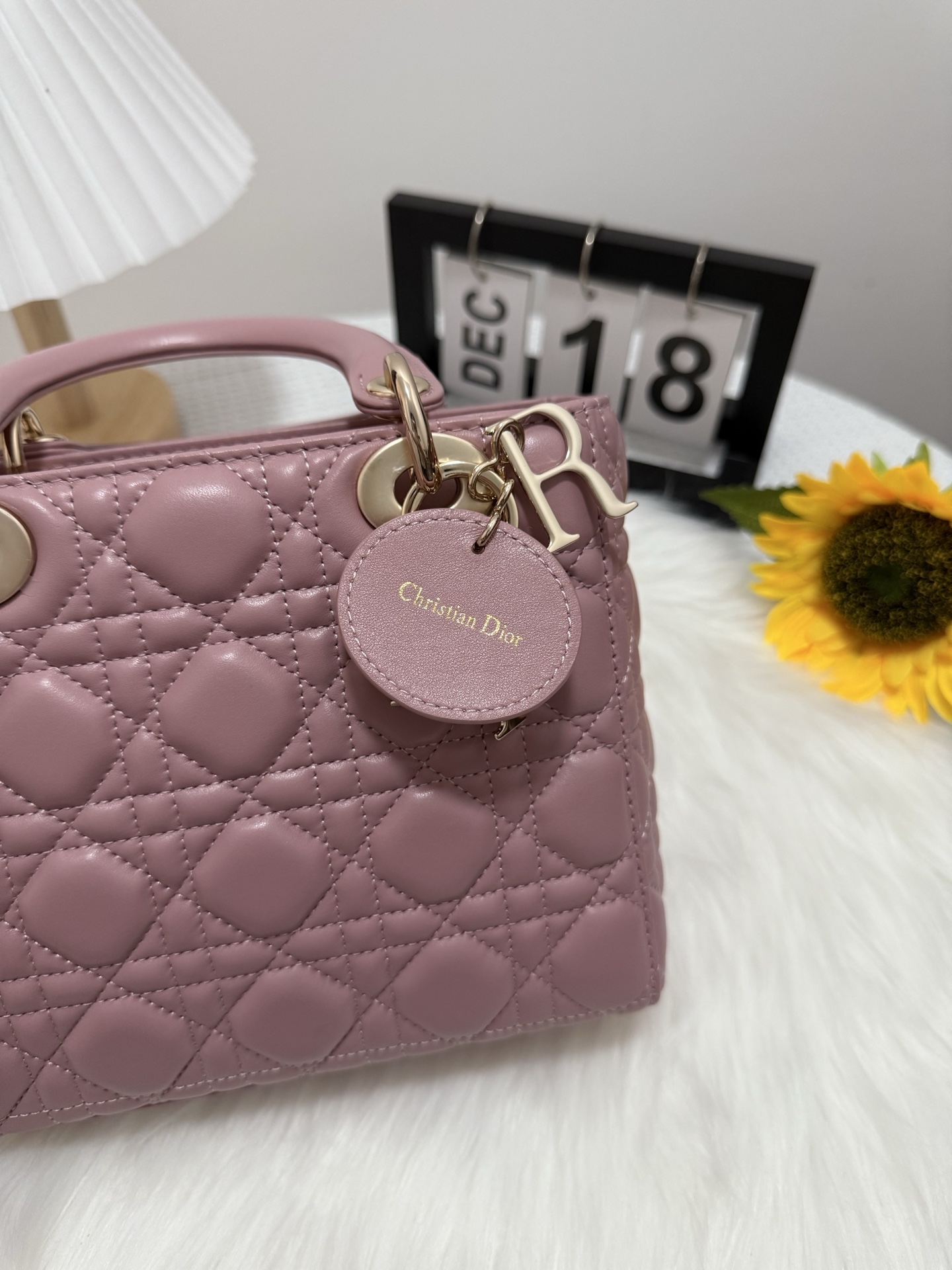 Lady Dior Bag, Four-compartment, Retro Pink Lambskin with D.I.O.R. Charm 8 i1747583901294 9351 0 6