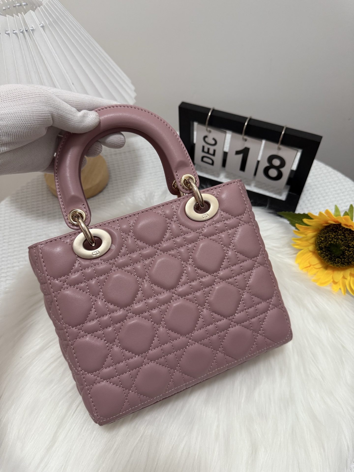 Lady Dior Bag, Four-compartment, Retro Pink Lambskin with D.I.O.R. Charm 4 i1747583901395 4787 0 2