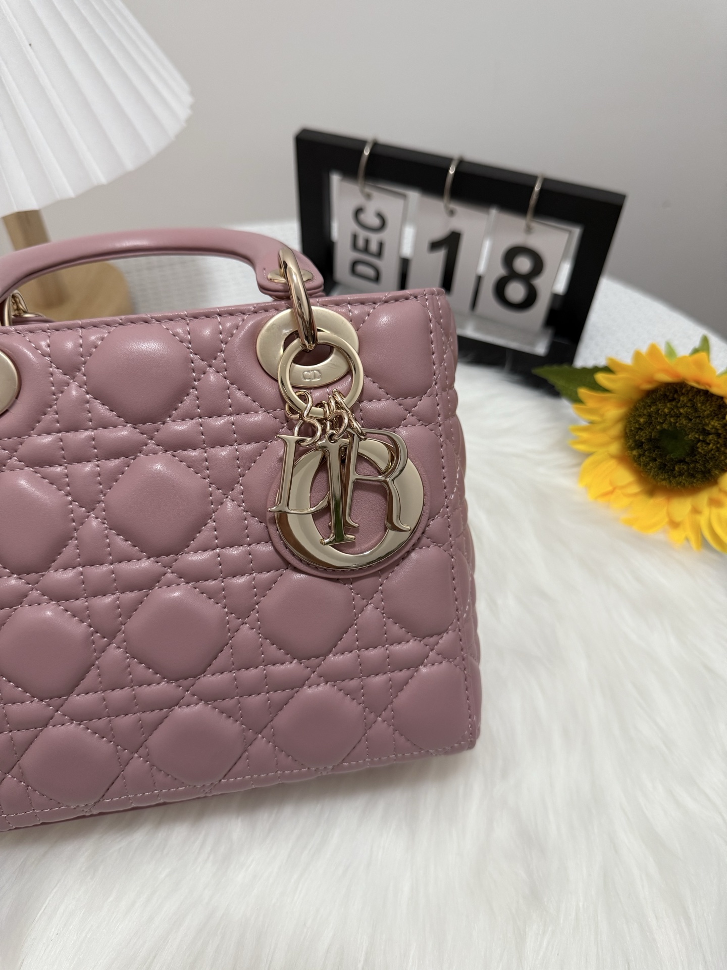 Lady Dior Bag, Four-compartment, Retro Pink Lambskin with D.I.O.R. Charm 7 i1747583902411 5337 0 5