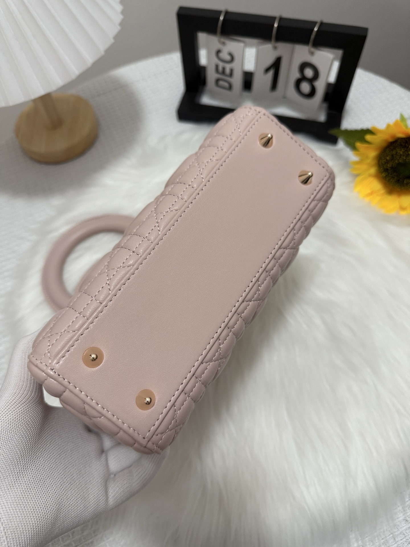 Lady Dior Bag, Lambskin, Top Handle Bag, D.I.O.R. Charm, Blush Pink 5 i1747583930420 5567 0 3