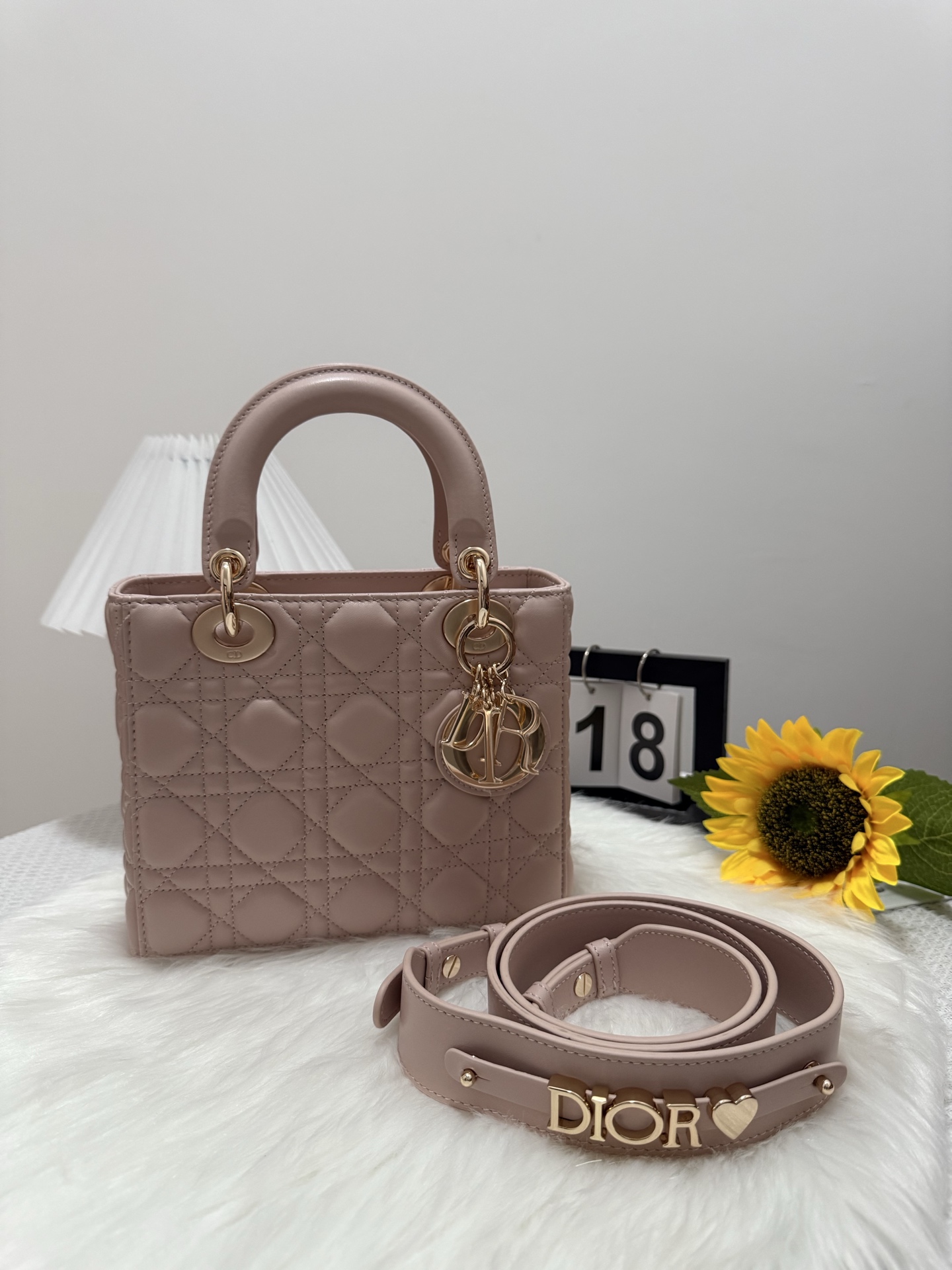 Lady Dior Bag, Lambskin, Top Handle Bag, D.I.O.R. Charm, Blush Pink 10 i1747583930431 4983 0 8