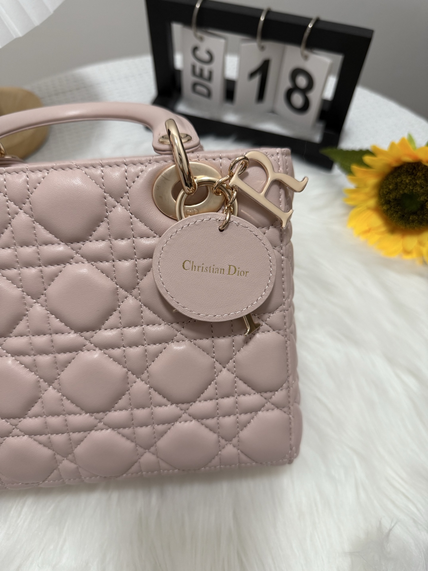 Lady Dior Bag, Lambskin, Top Handle Bag, D.I.O.R. Charm, Blush Pink 9 i1747583931481 2888 0 7