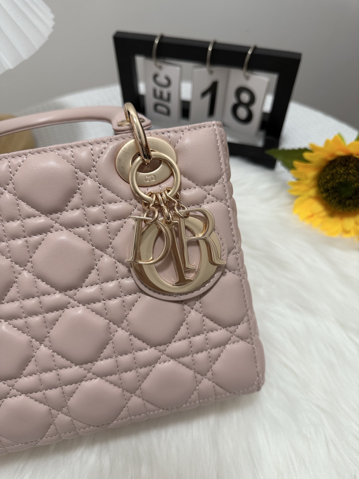 Lady Dior Bag, Lambskin, Top Handle Bag, D.I.O.R. Charm, Blush Pink 8 i1747583931629 7459 0 6