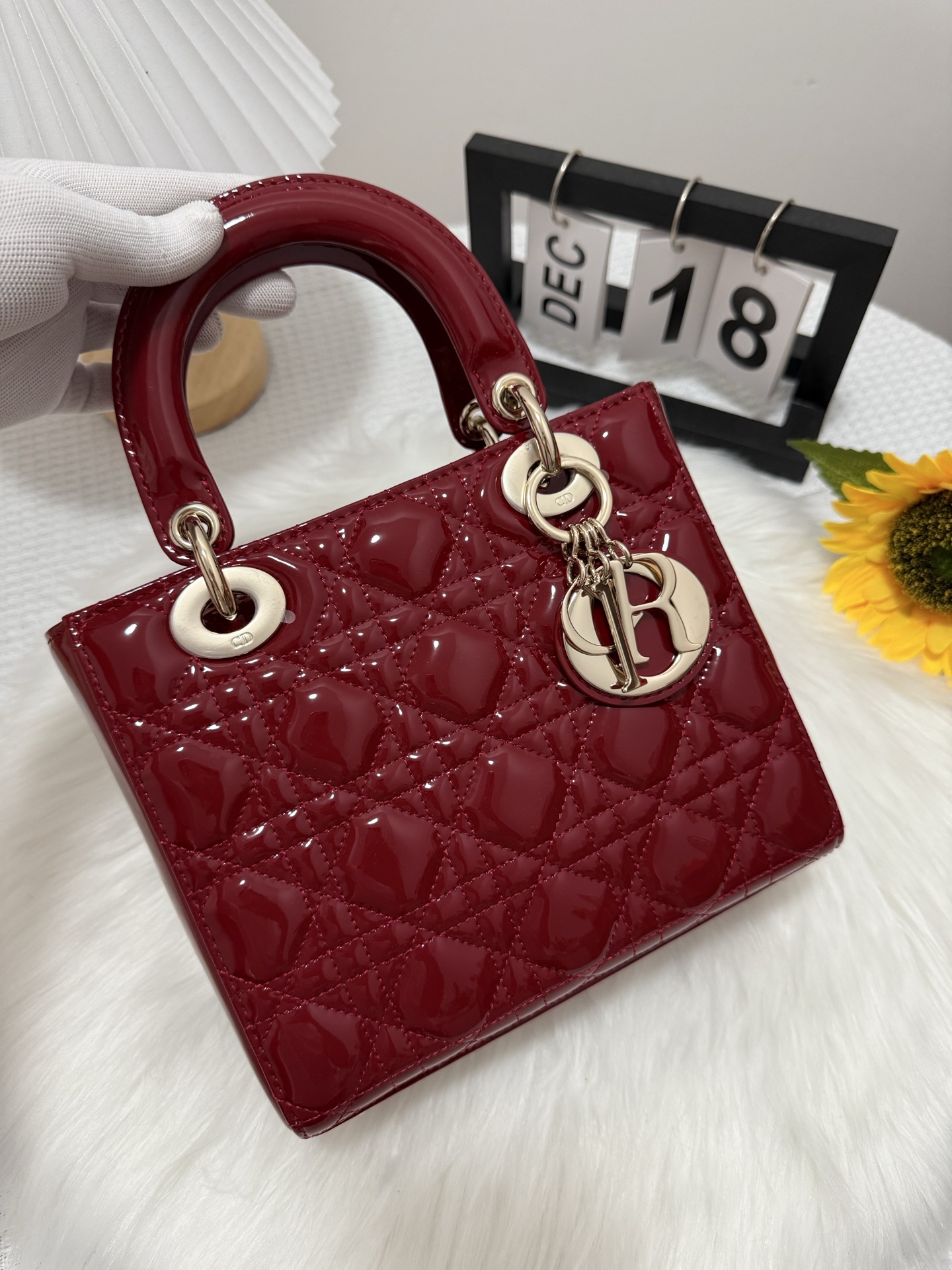 Lady Dior Bag - Cherry Red Patent Leather, Iconic Cannage Stitching, Gold Hardware 2 i1747584168472 1252 0 0