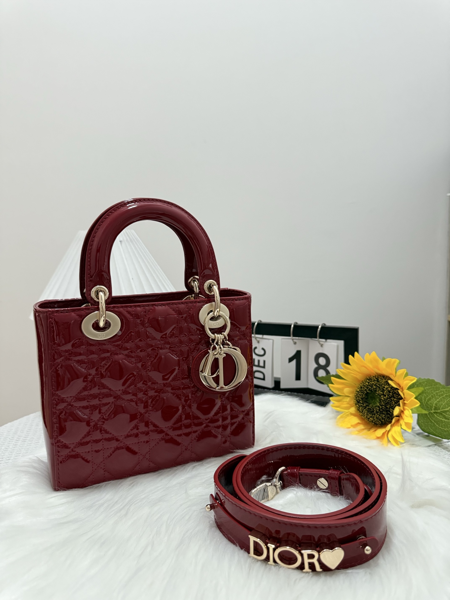 Lady Dior Bag - Cherry Red Patent Leather, Iconic Cannage Stitching, Gold Hardware 10 i1747584169279 137 0 8