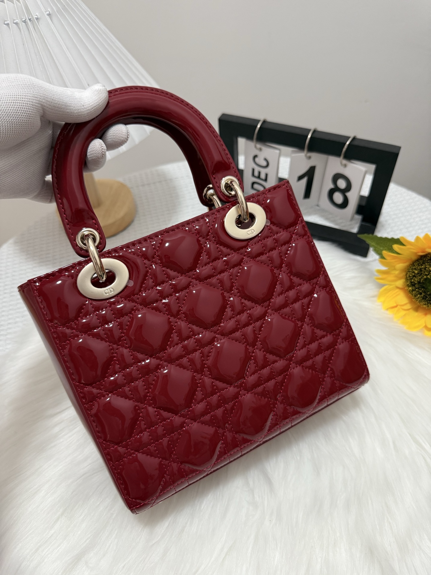 Lady Dior Bag - Cherry Red Patent Leather, Iconic Cannage Stitching, Gold Hardware 4 i1747584169320 2357 0 2