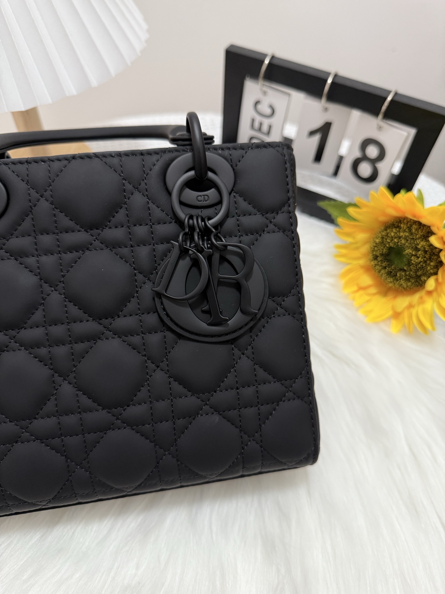 Lady Dior Bag, Black Matte Finish, Iconic Cannage Stitching, Elegant Design 7 i1747584362348 9067 0 6
