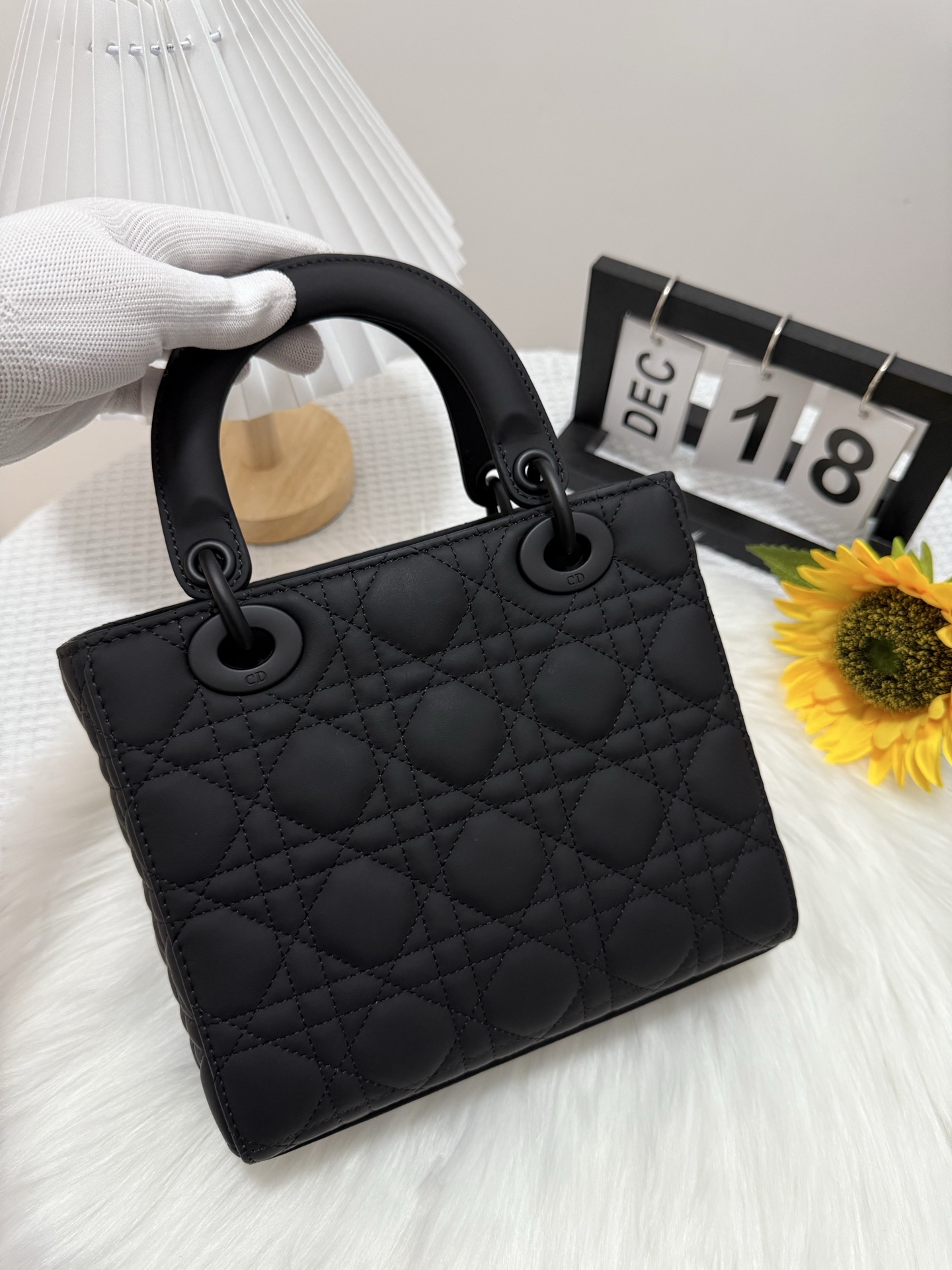 Lady Dior Bag, Black Matte Finish, Iconic Cannage Stitching, Elegant Design 4 i1747584363665 6976 0 3