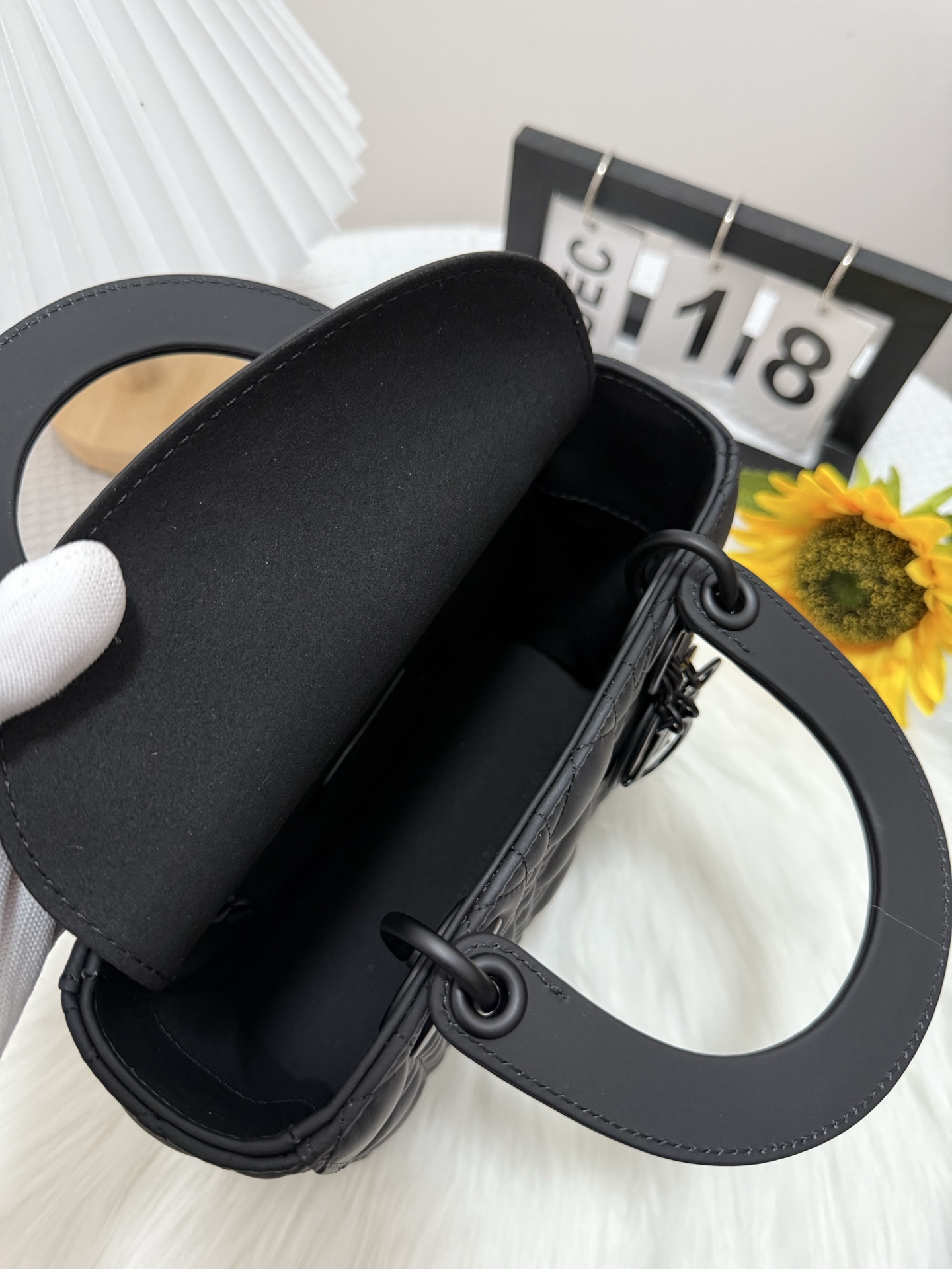 Lady Dior Bag, Black Matte Finish, Iconic Cannage Stitching, Elegant Design 6 i1747584363687 7186 0 5