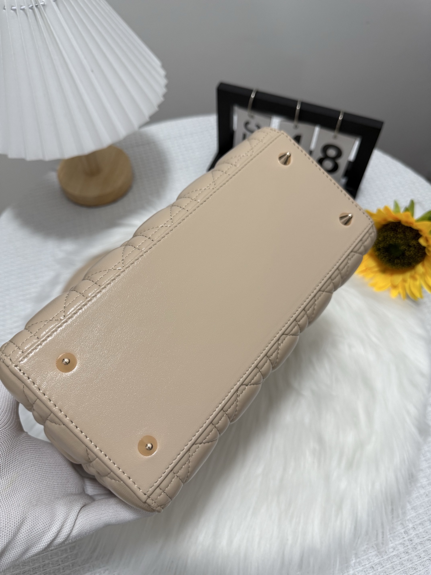 Elegant Quilted Lady Bag with Flap Closure - Beige, 24cm - Perfect Gift 5 i1747586120109 4690 0 3