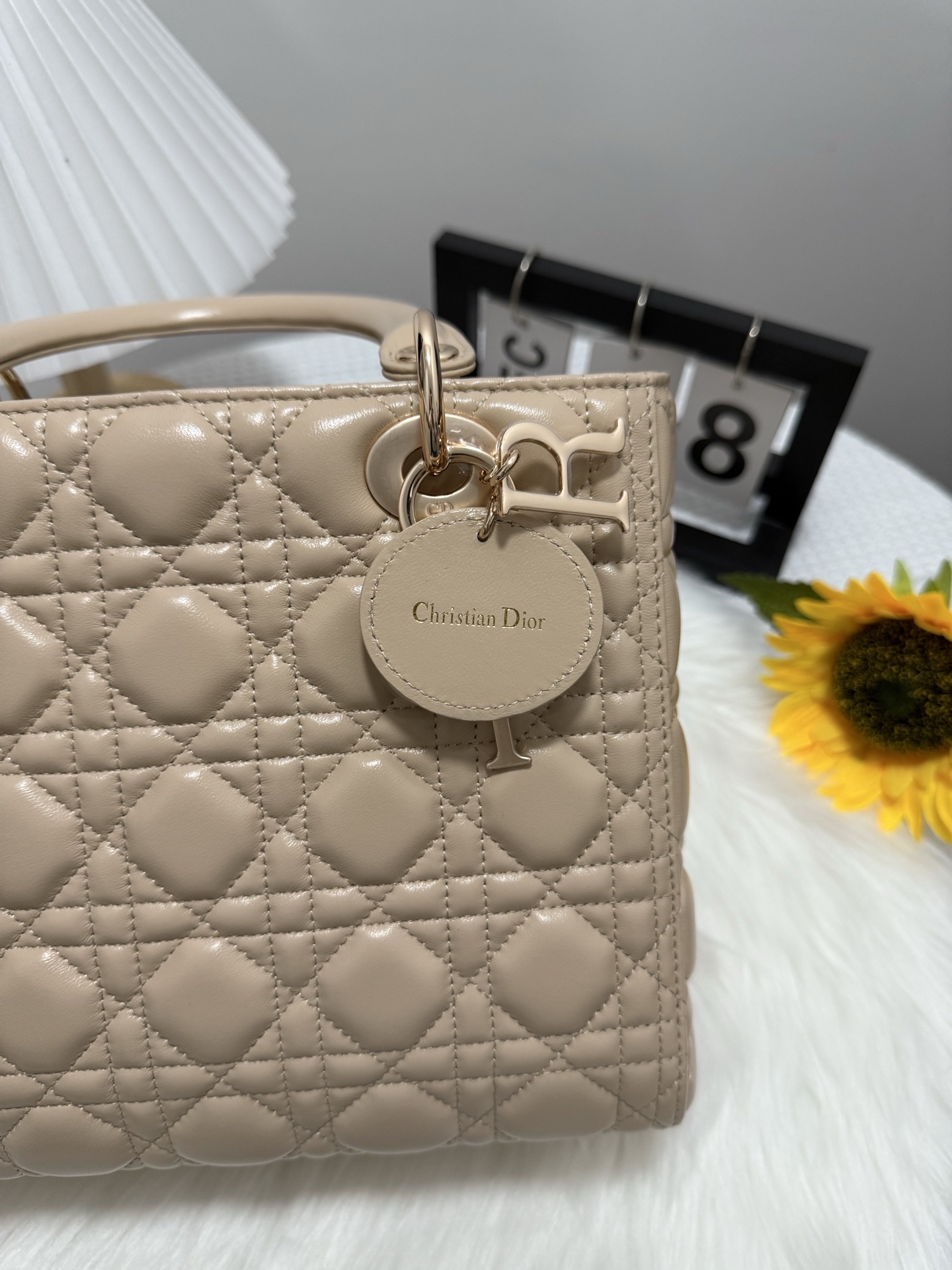 Elegant Quilted Lady Bag with Flap Closure - Beige, 24cm - Perfect Gift 9 i1747586120114 2748 0 7