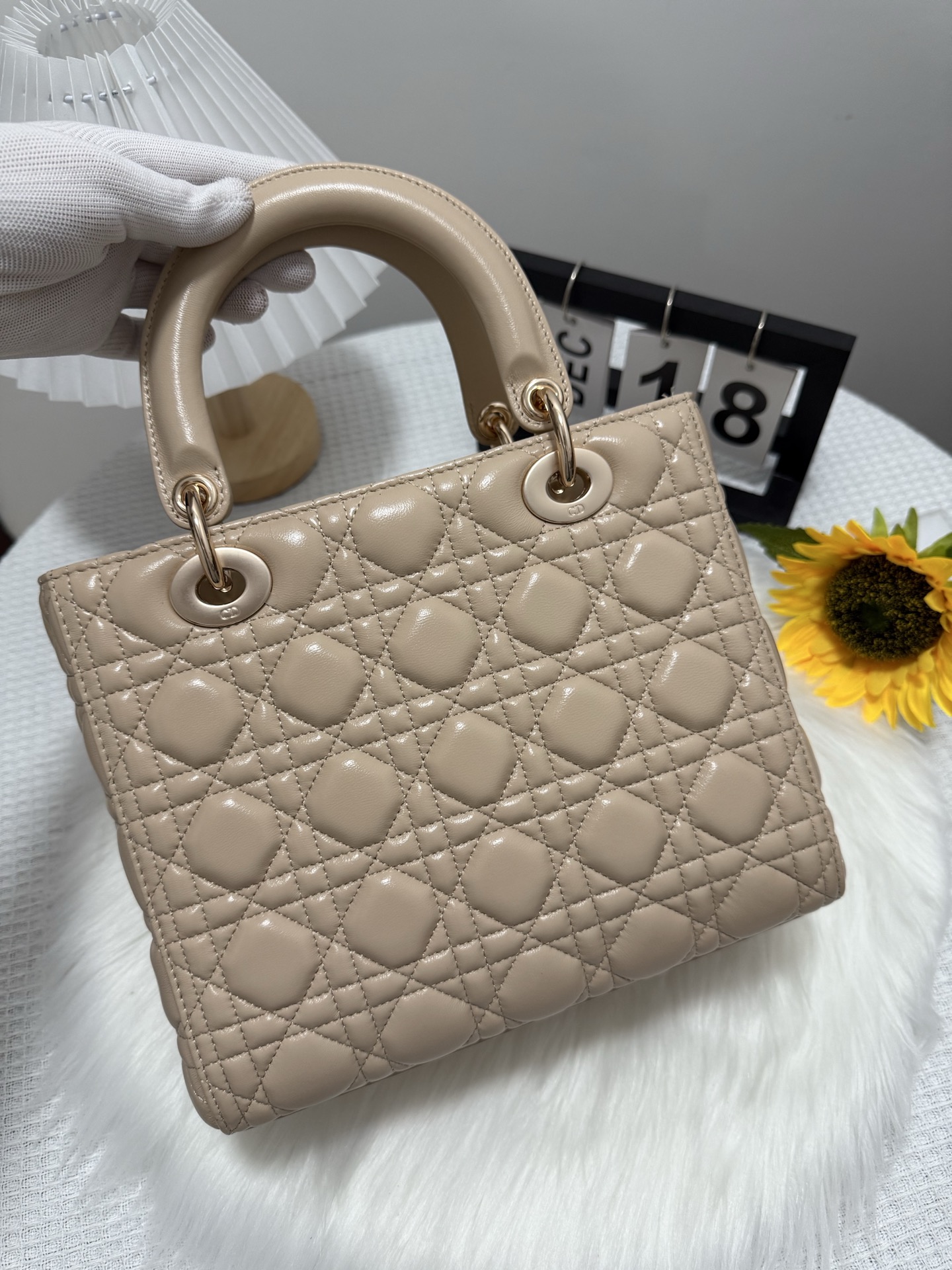 Elegant Quilted Lady Bag with Flap Closure - Beige, 24cm - Perfect Gift 4 i1747586121128 3692 0 2