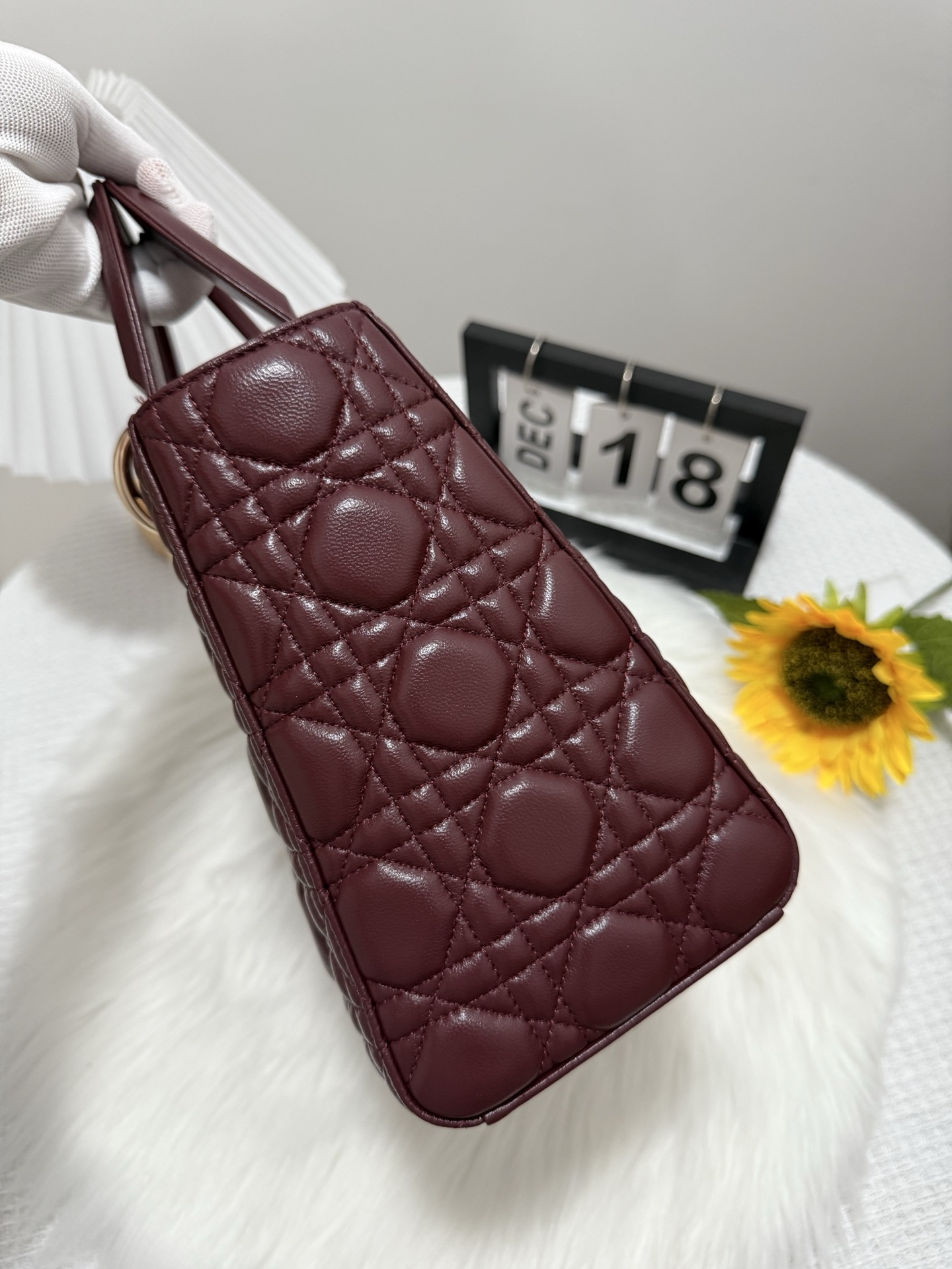 Dior Lady Dior Wine Red Quilted Leather Top Handle Bag, 24cm 2 i1747586134901 1467 0 1